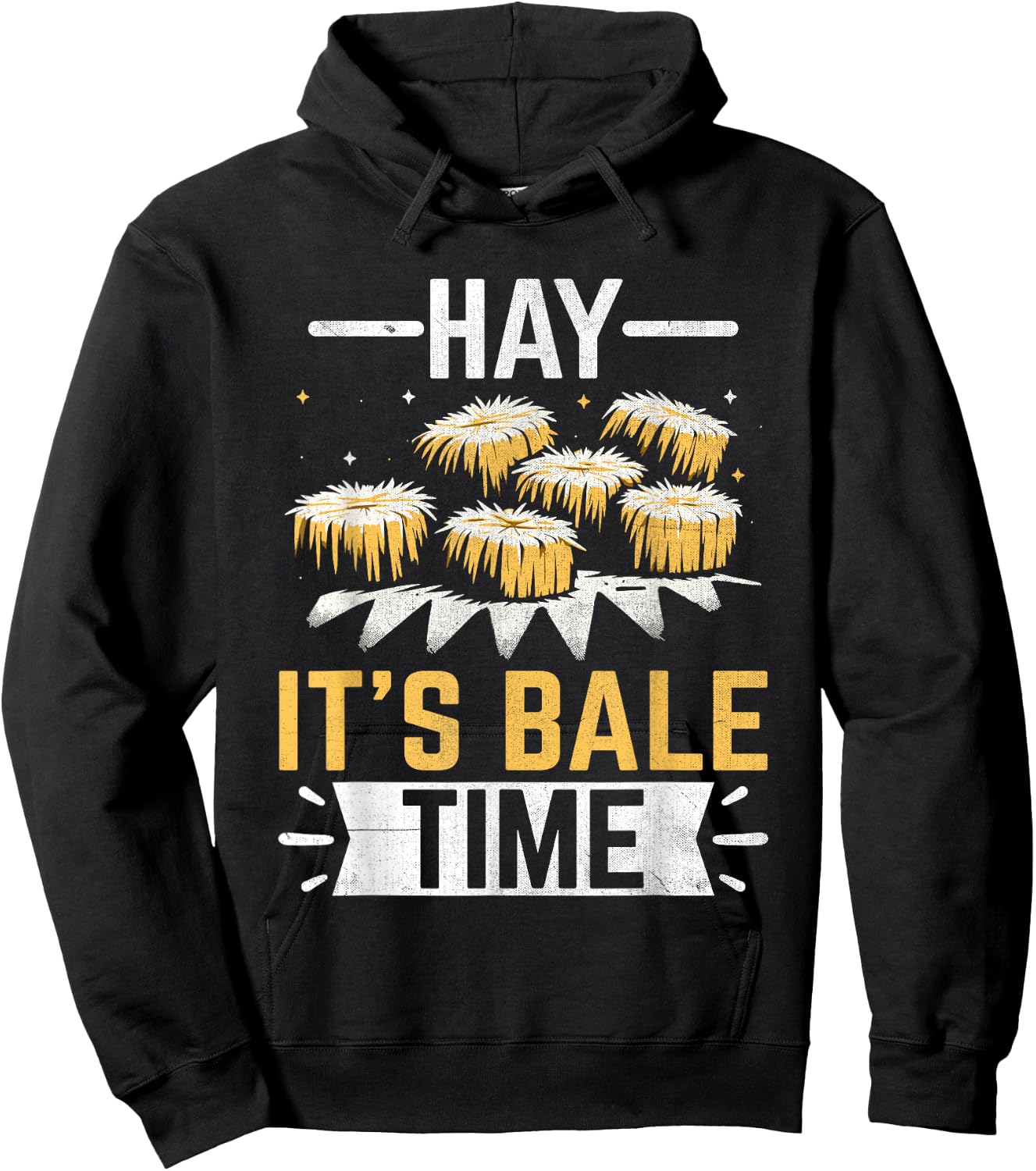 Funny Hay Bale Farming Farmer Bale of Hay Baled Farm Hoodie - Hoodie | Black