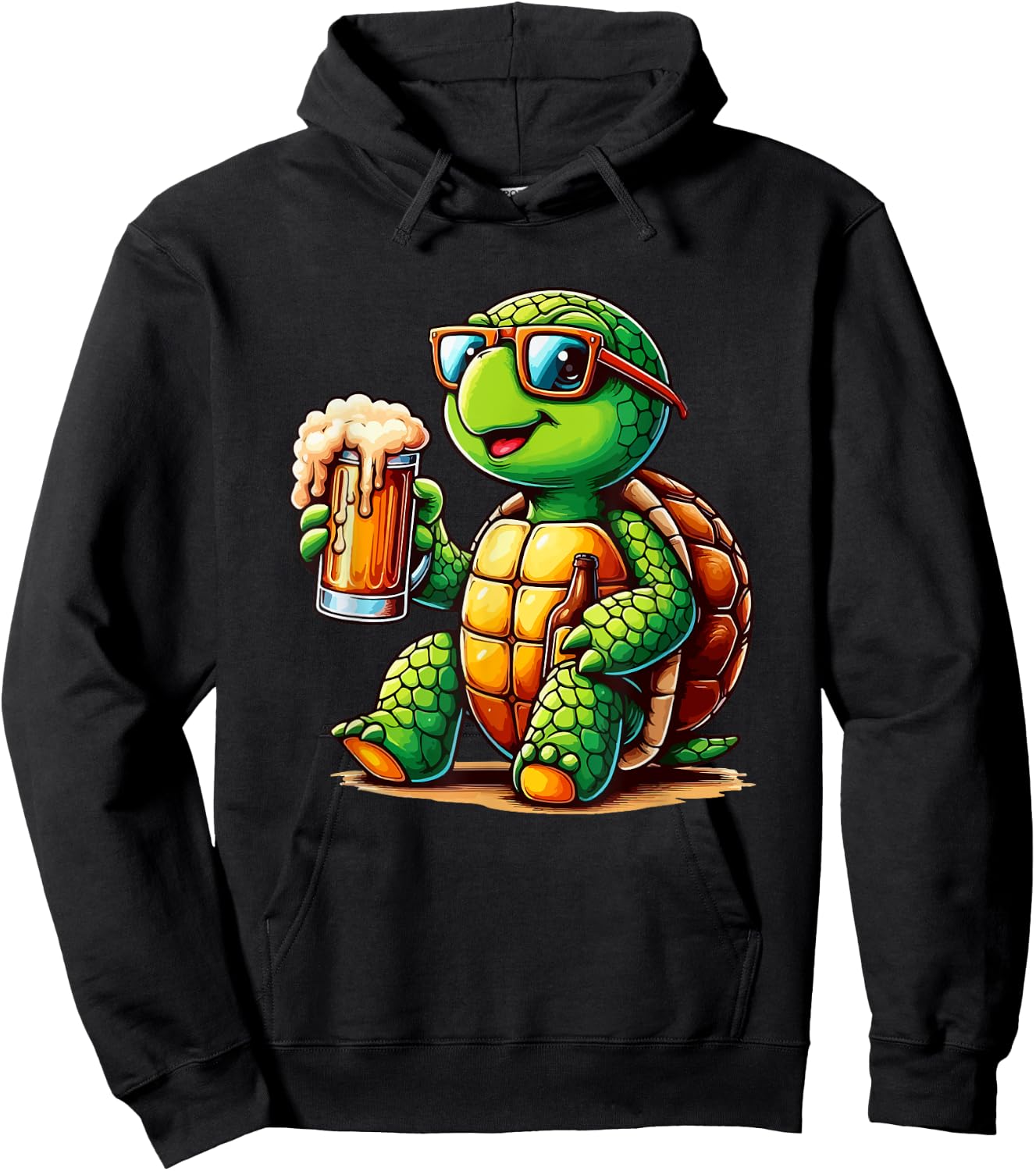 Turtle Drinking Beer Oktoberfest Holiday German Funny Party Hoodie - Hoodie | Black