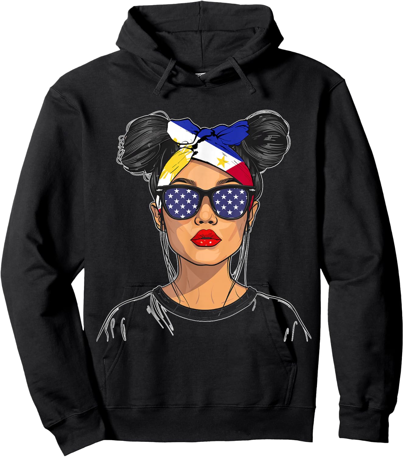 Philippines Flag Outfit for Woman American Souvenir Filipina Hoodie - Hoodie | Black