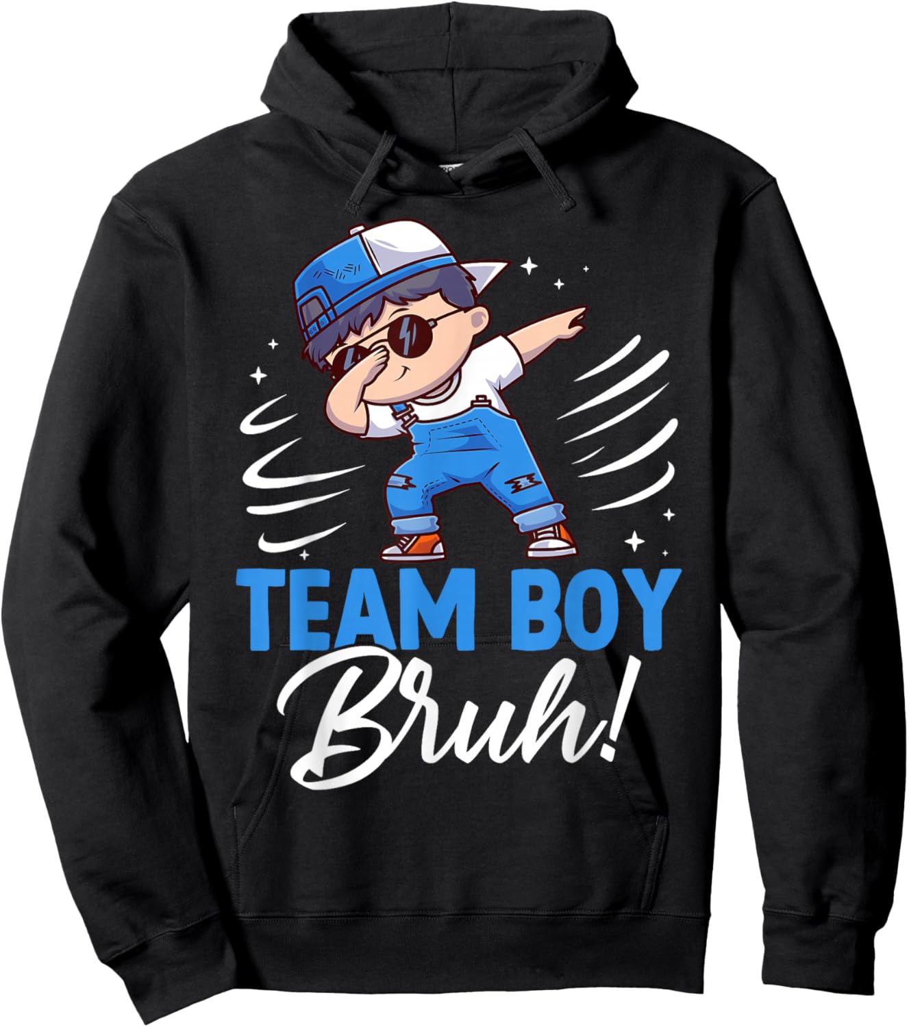 Family Team Boy Bruh Gender Reveal Party Announcement Hoodie - Hoodie | Black