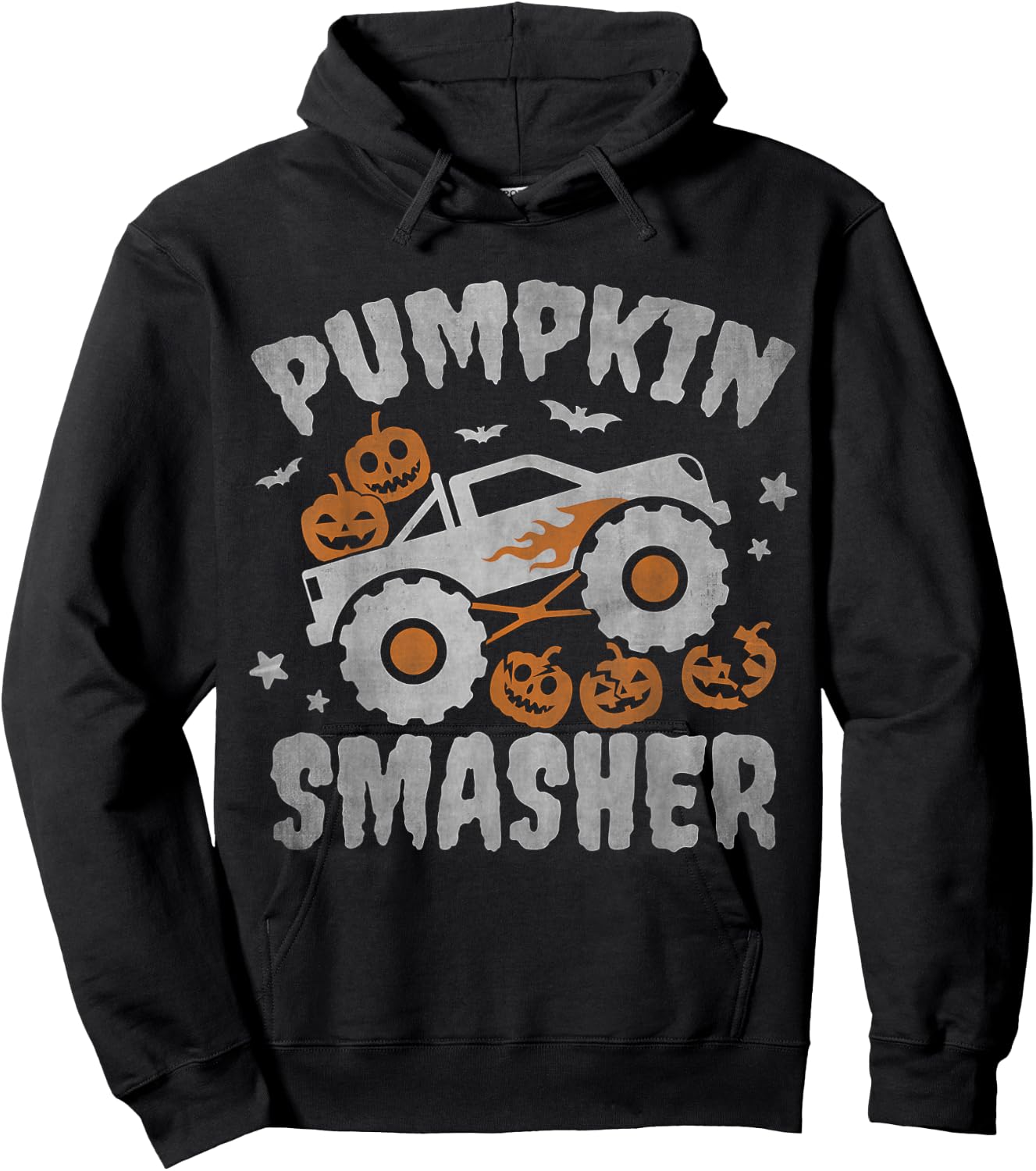 pumpkin smasher toddler Halloween for Monster Truck Lover Hoodie - Hoodie | Black
