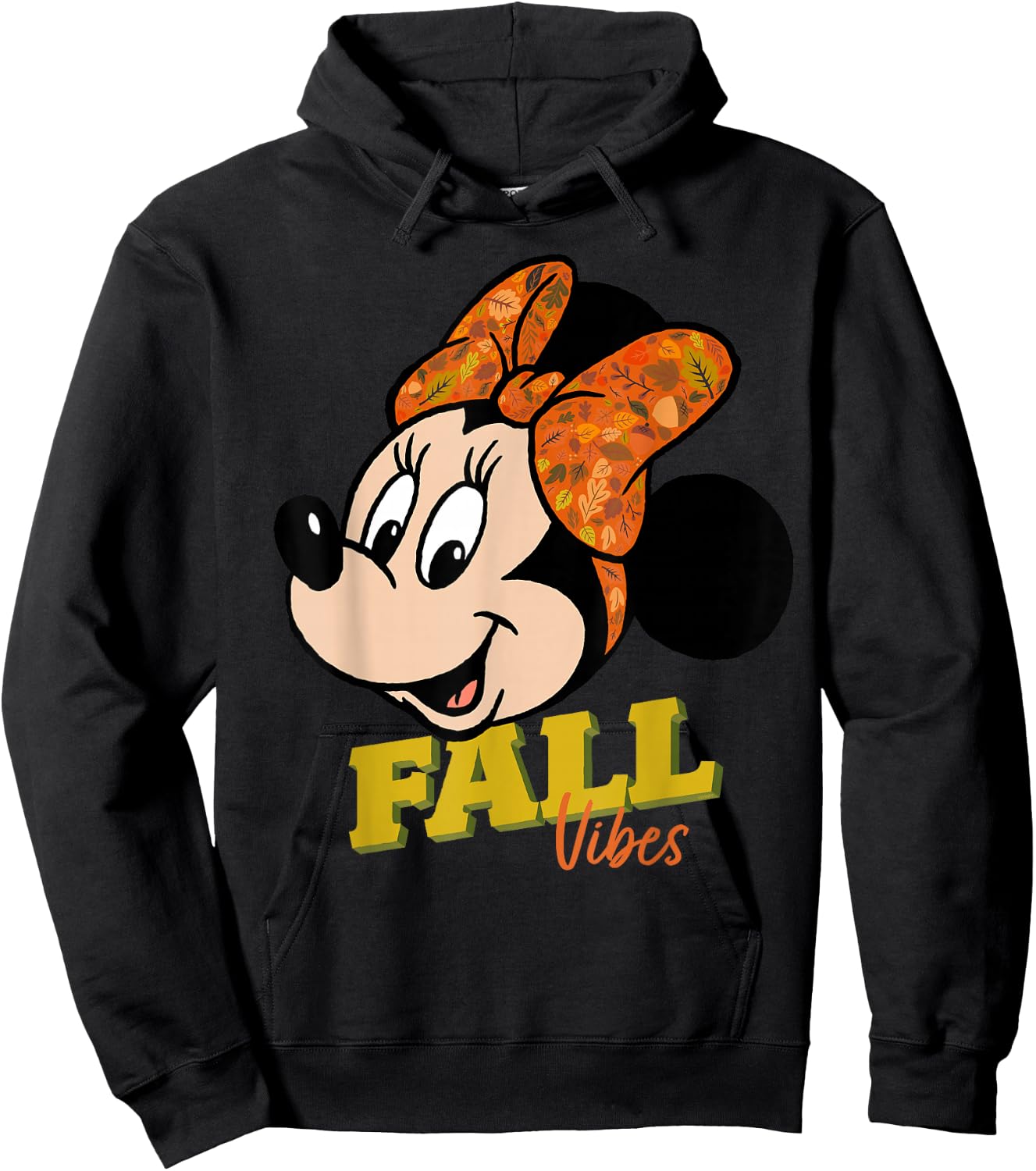 Disney Minnie Mouse Fall Vibes Autumn Leaves Hoodie - Hoodie | Black