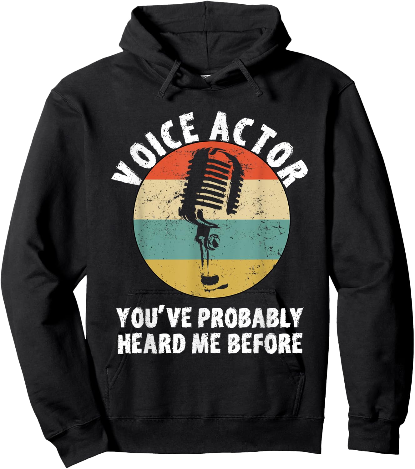 Voice Actor Design Vintage Microphone Voice Over Artist Hoodie - Hoodie | Black