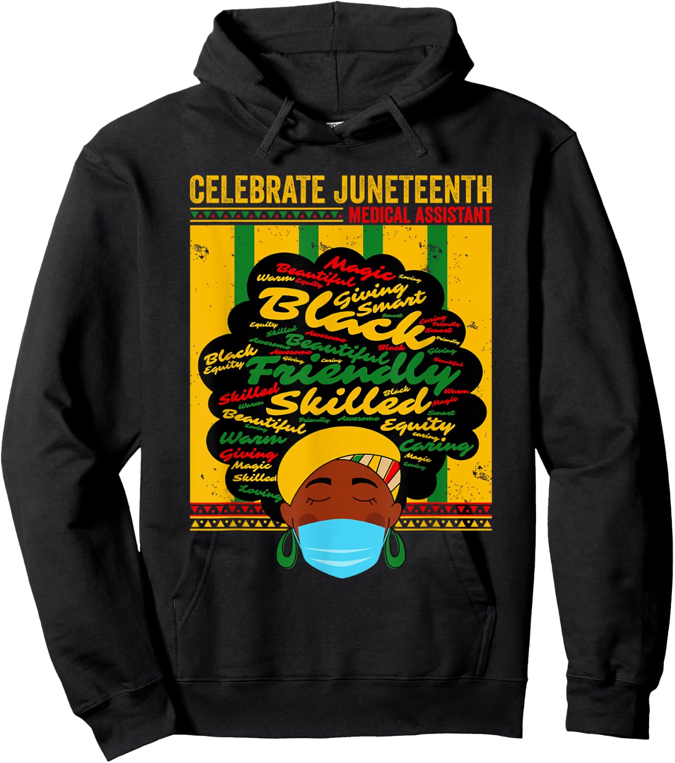 Black Medical Assistant Celebrate Juneteenth Freedom Afro Hoodie - Hoodie | Black