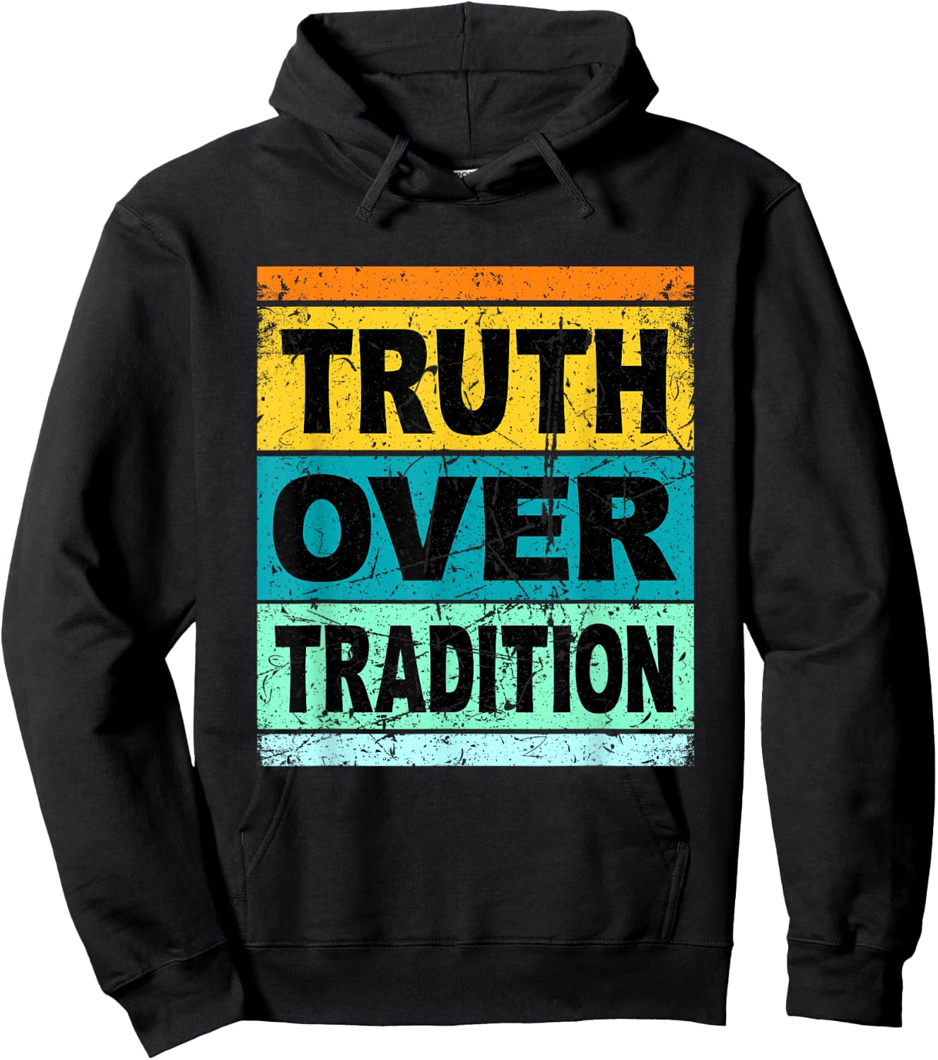 Retro Hebrew Shirt Women Kids Truth Over Tradition Hoodie - Hoodie | Black