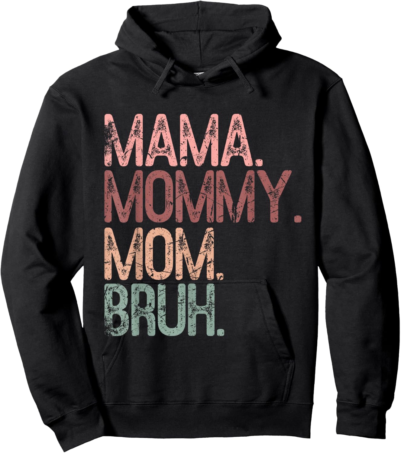 Vintage Mama Mommy Mom Bruh Funny Mom Hoodie - Hoodie | Black