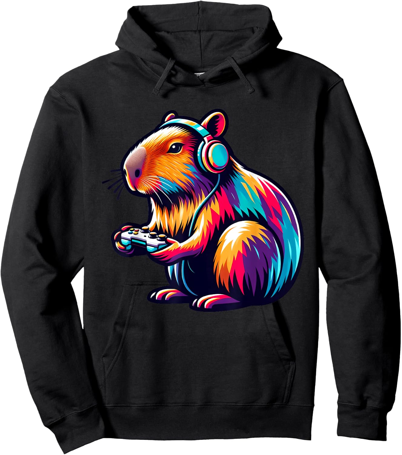 Capybara Rodent & Video Games Controller Boys Girls Kids Hoodie - Hoodie | Black