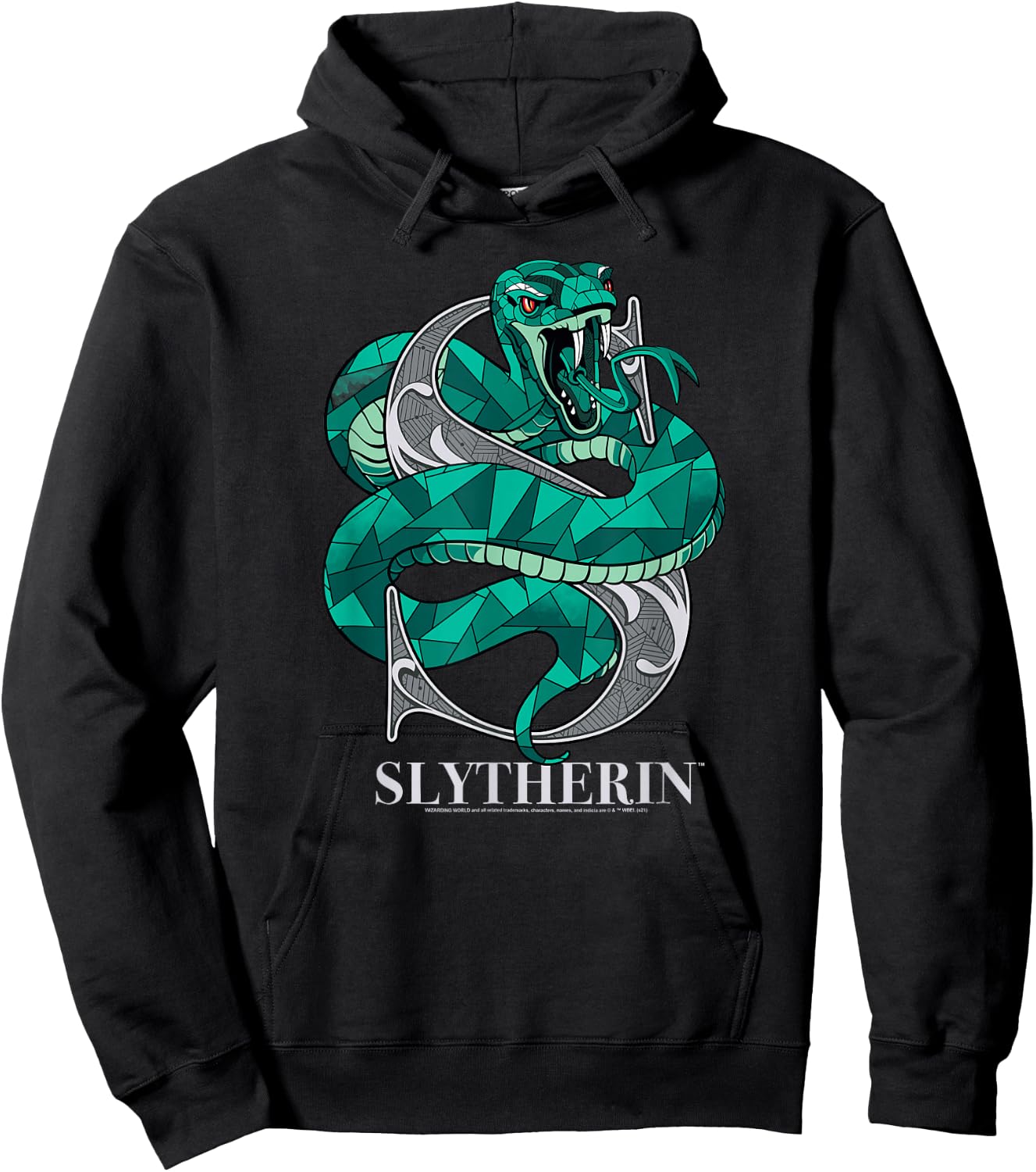 Harry Potter Mosaic Slytherin with Snake Hoodie - Hoodie | Black