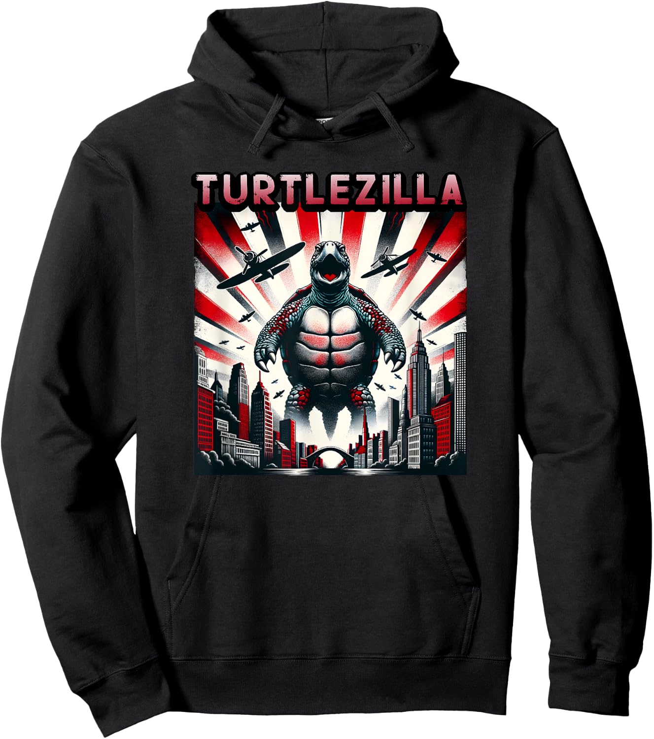 Turtlezilla Turtle Anime Poster Monster Hoodie - Hoodie | Black