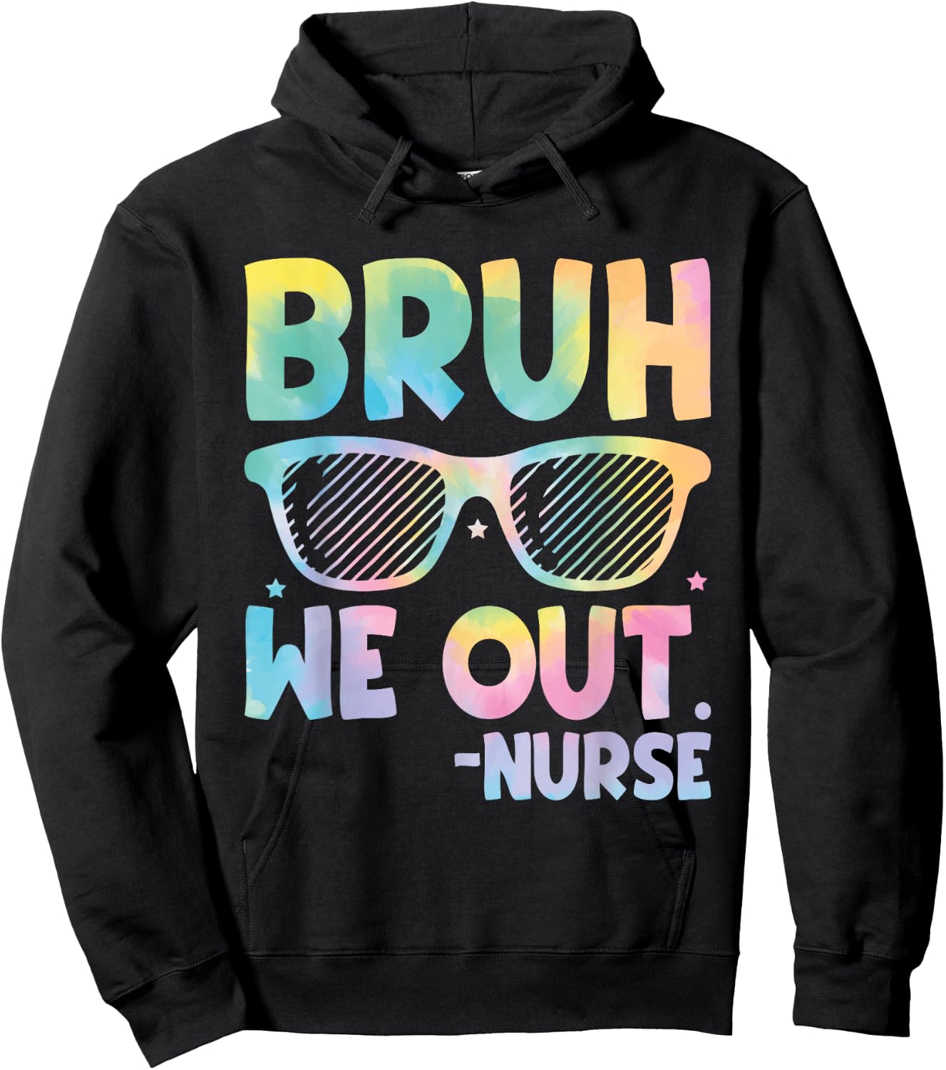 Bruh We Out Nurse End Of School Year Teacher Summer Retro Men Women Kids Hoodie - Hoodie | Black
