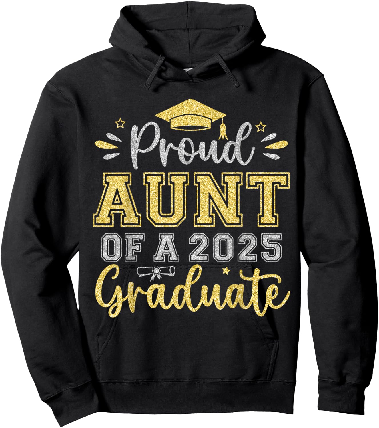 Proud Aunt of a 2025 Graduate Senior Graduation Women Hoodie - Hoodie | Black