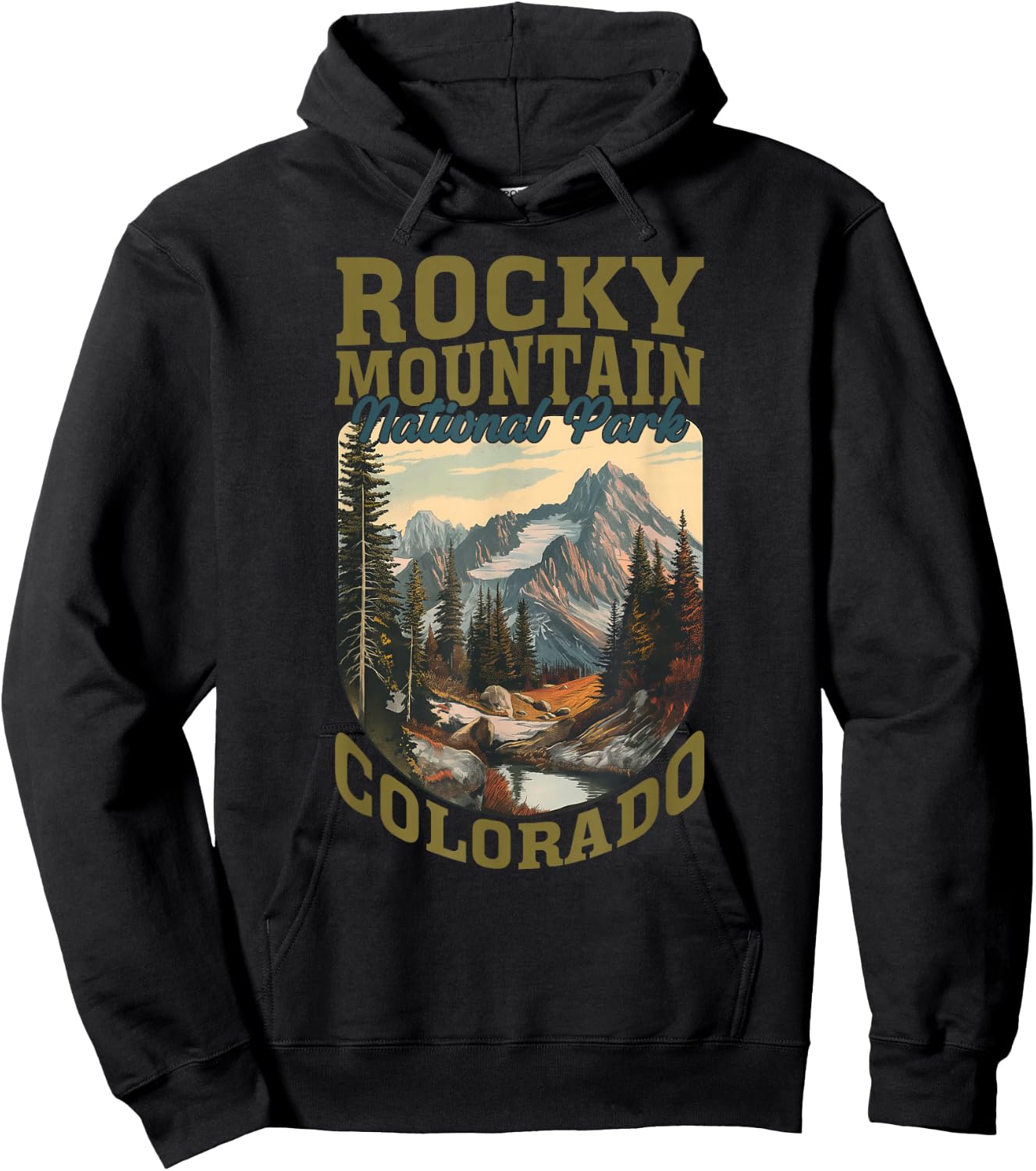 U.S. National Parks Vintage Travel Souvenir -Adults, -Kids Black Small Retro National Park Hoodie - Hoodie | Black