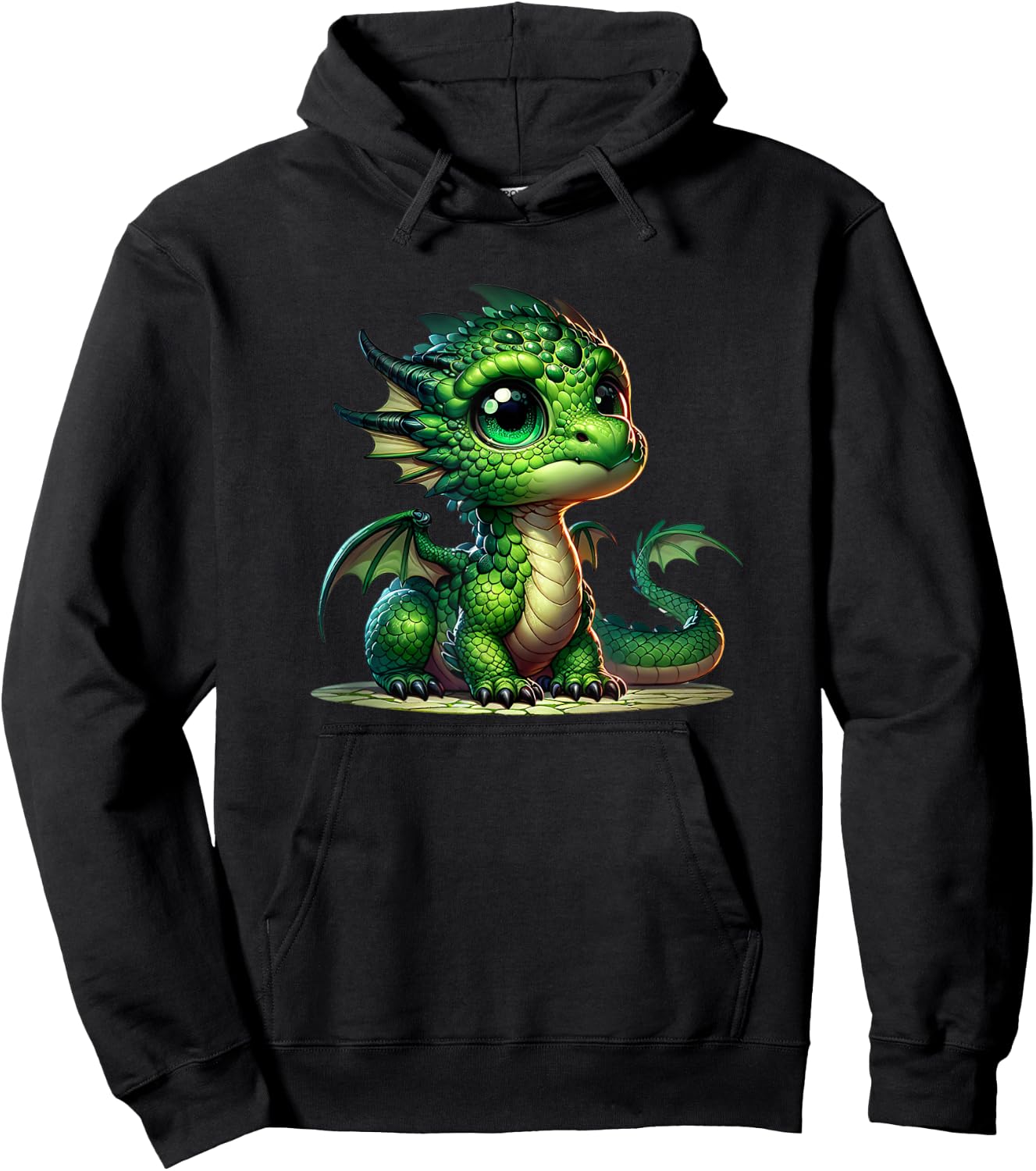 Chinese New Year 2024 Cute Green Dragon Hoodie - Hoodie | Black