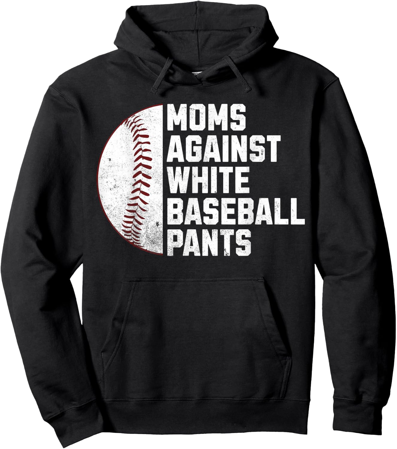 Moms against white baseball pants Hoodie - Hoodie | Black