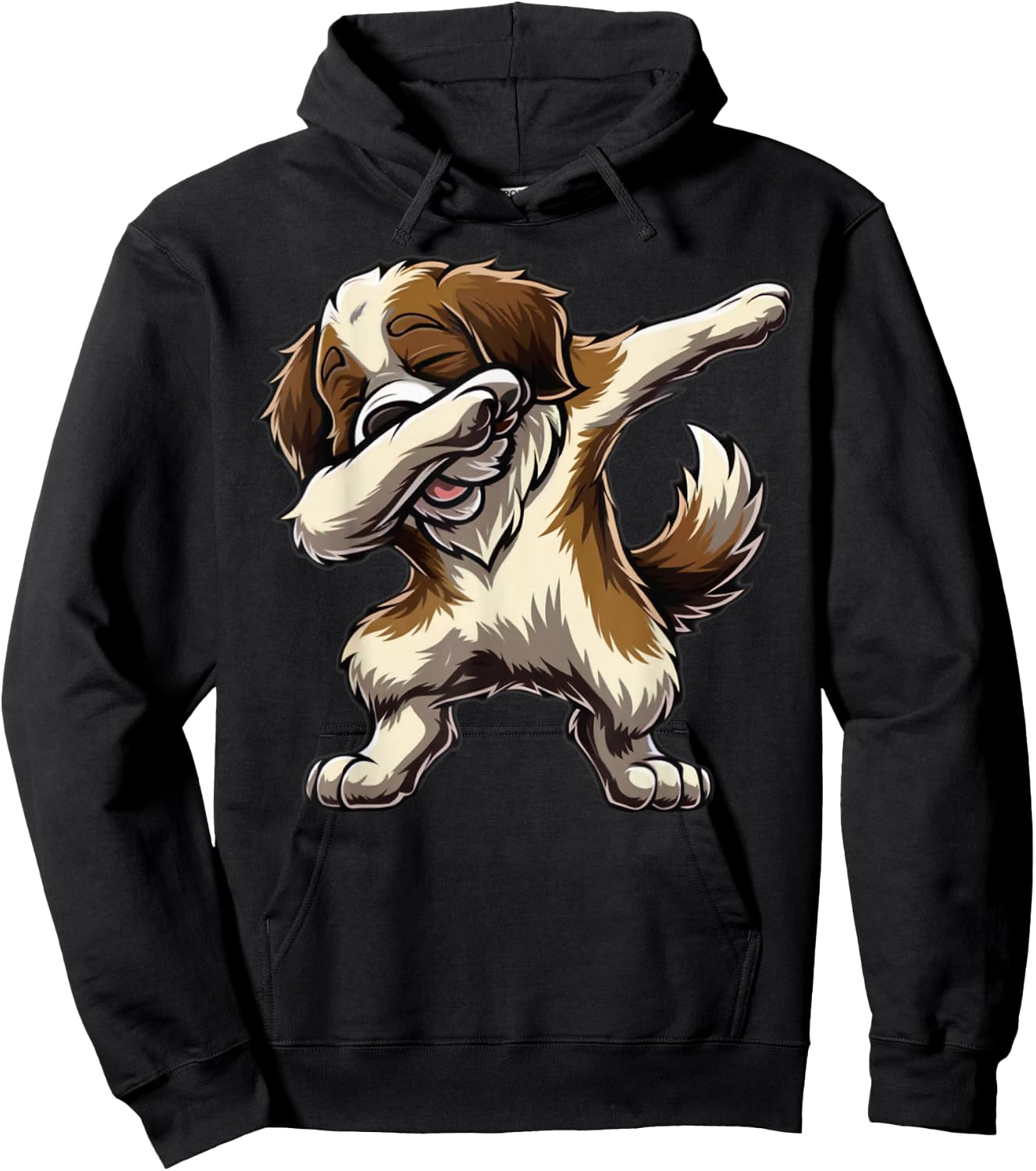 Dabbing Saint Bernard Dab Dance Dog Lover Gifts Men Women Hoodie - Hoodie | Black
