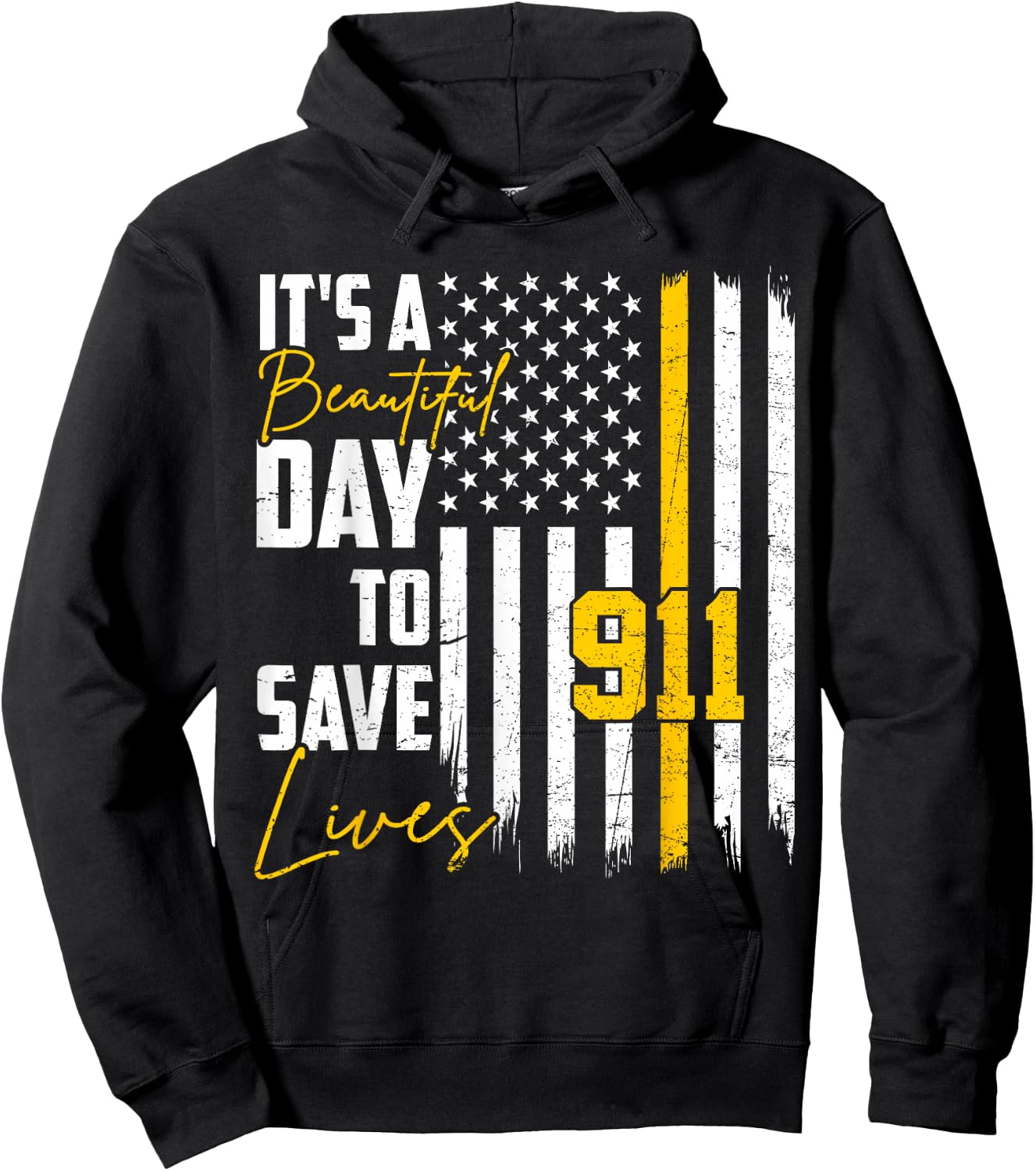 Its Beautiful Day To Save Lives Proud 911 Dispatcher Hoodie - Hoodie | Black