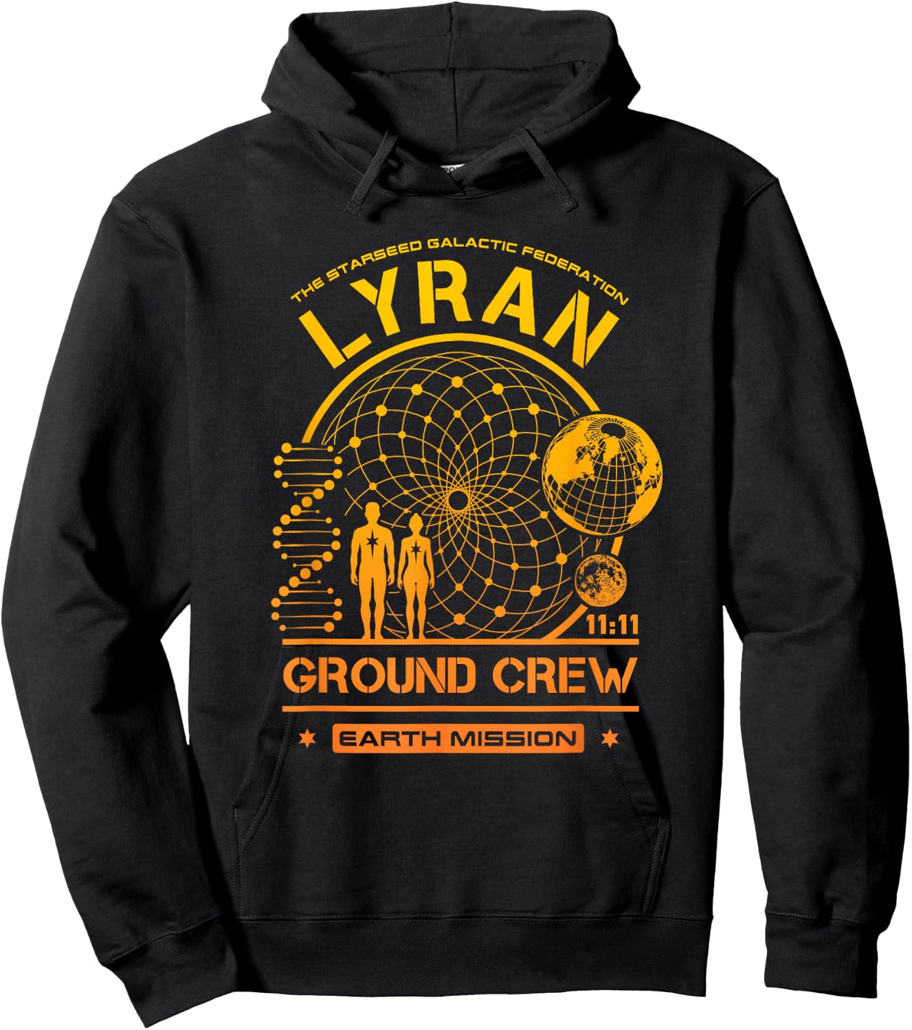 Lyran Starseed Earth Mission Ground Crew Hoodie - Hoodie | Black