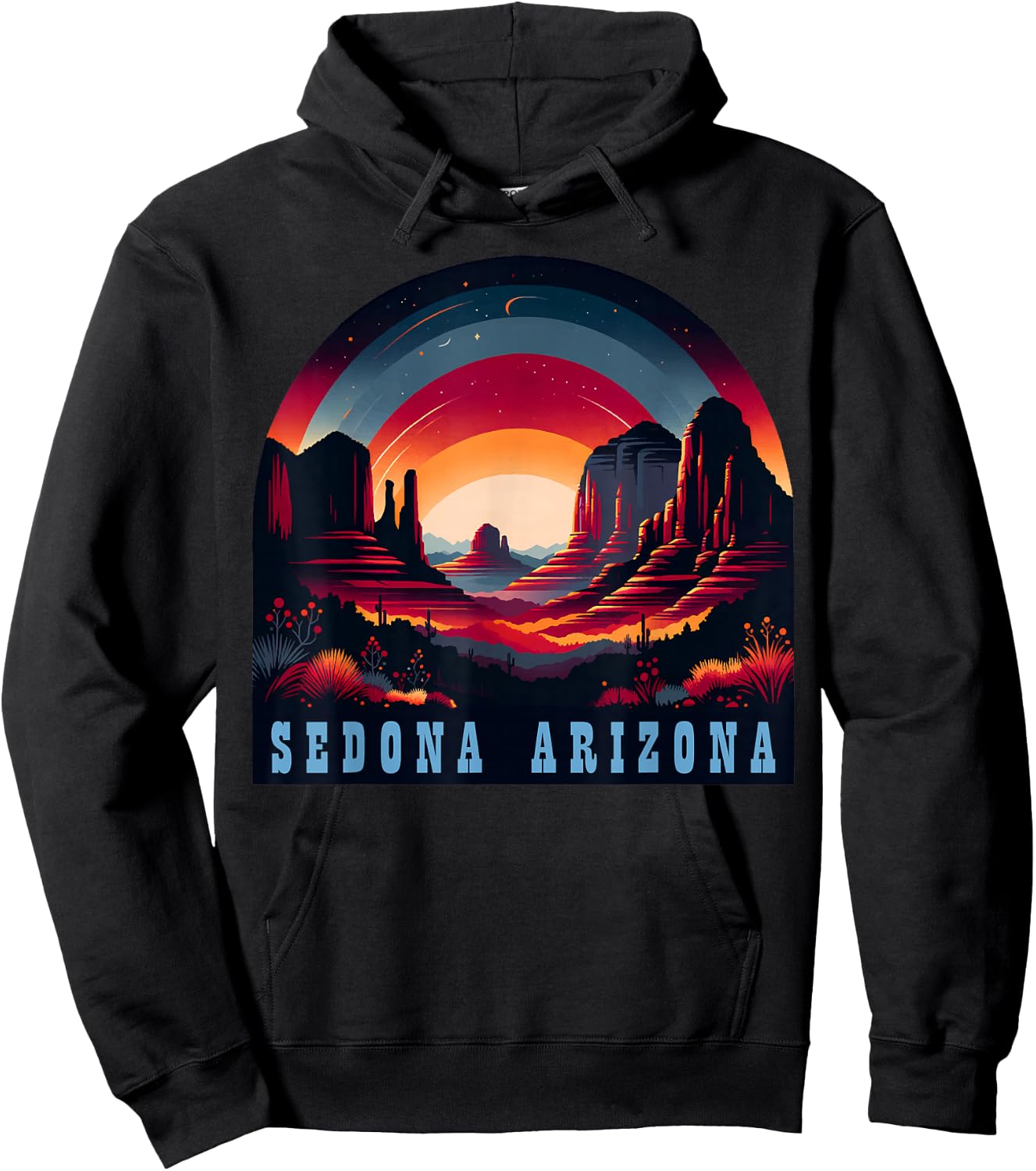 Sedona AZ Hiking Outdoors Mountain Sedona USA Retro Vintage Hoodie - Hoodie | Black