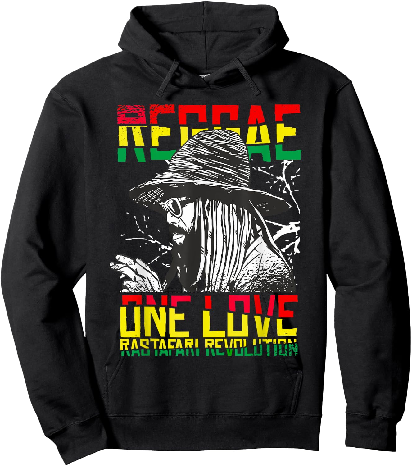 Rasta Man Rastafari Reggae music style lovers Jamaica Hoodie - Hoodie | Black