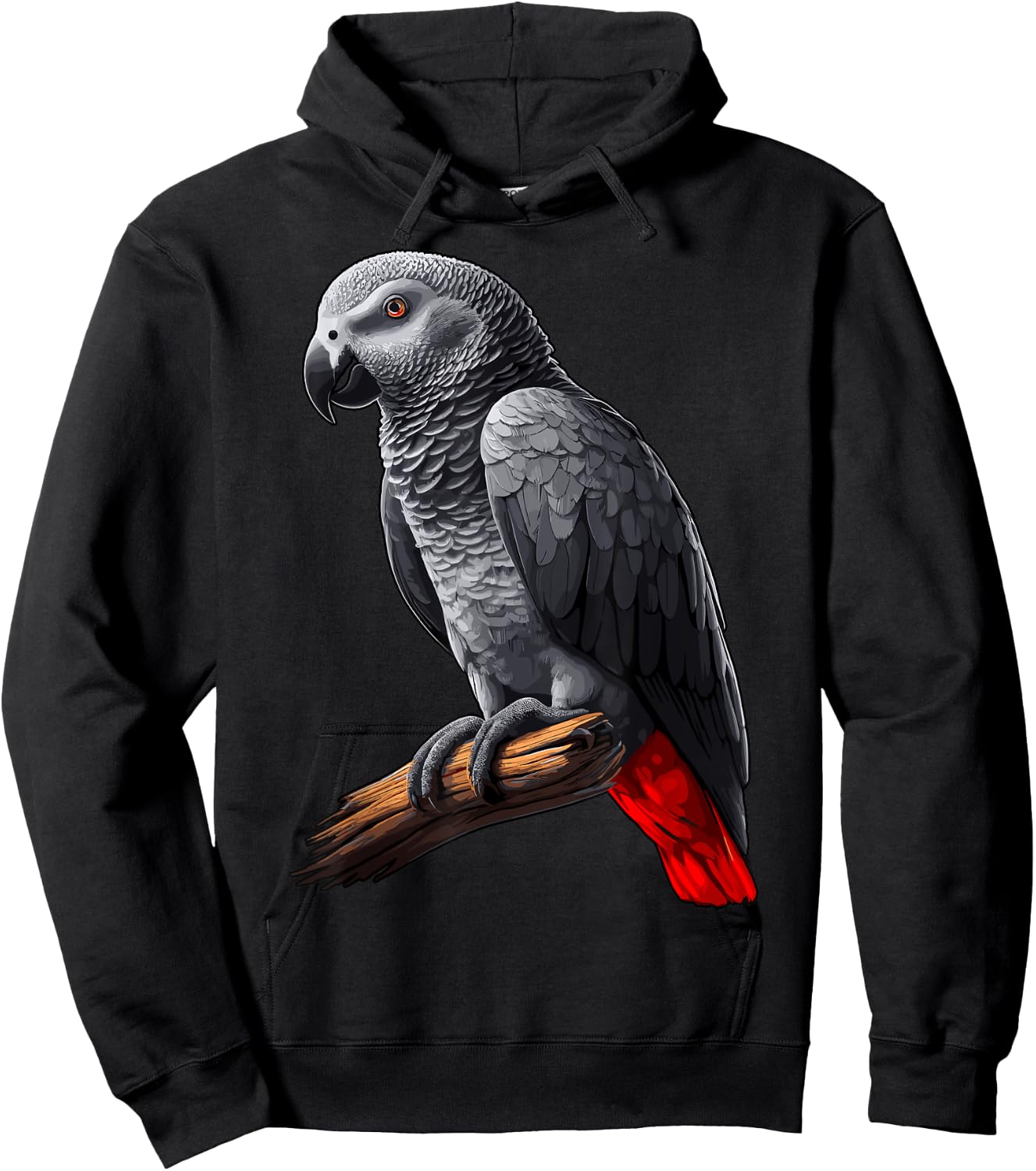 African Grey Parrot , Small, Black Hoodie - Hoodie | Black