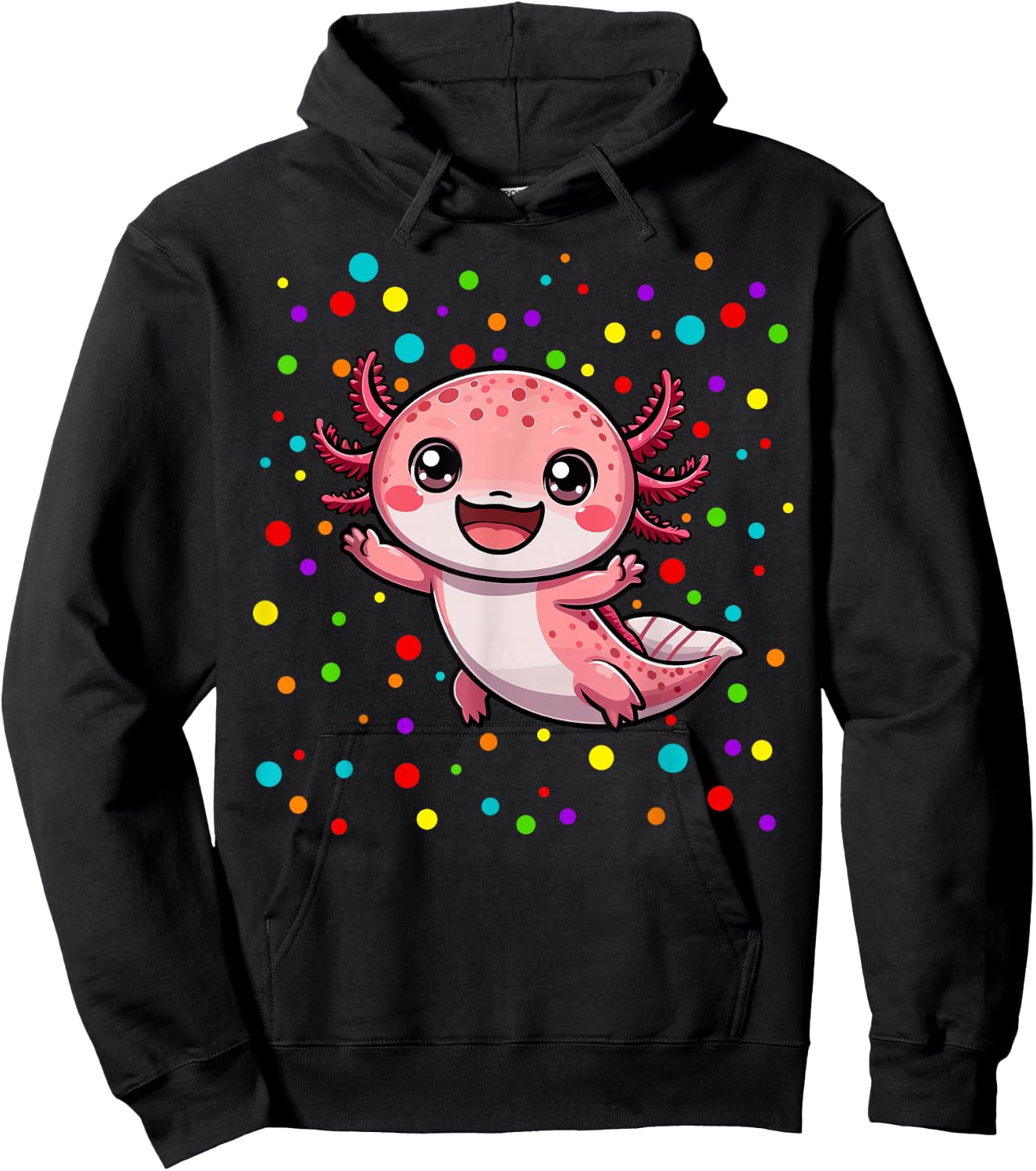 Funny Axolotl Lovers Polka Dot Happy Dot Day Girls Boys Kids Hoodie - Hoodie | Black