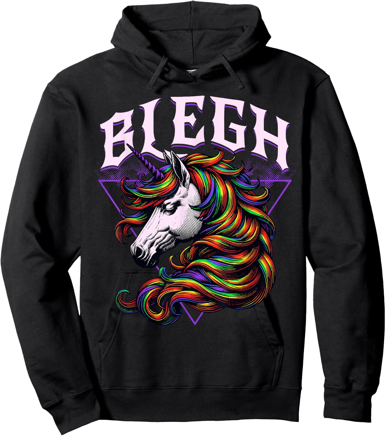 Concert Unicorn Heavy Hardcore Festival Blegh and Breakdowns Hoodie - Hoodie | Black