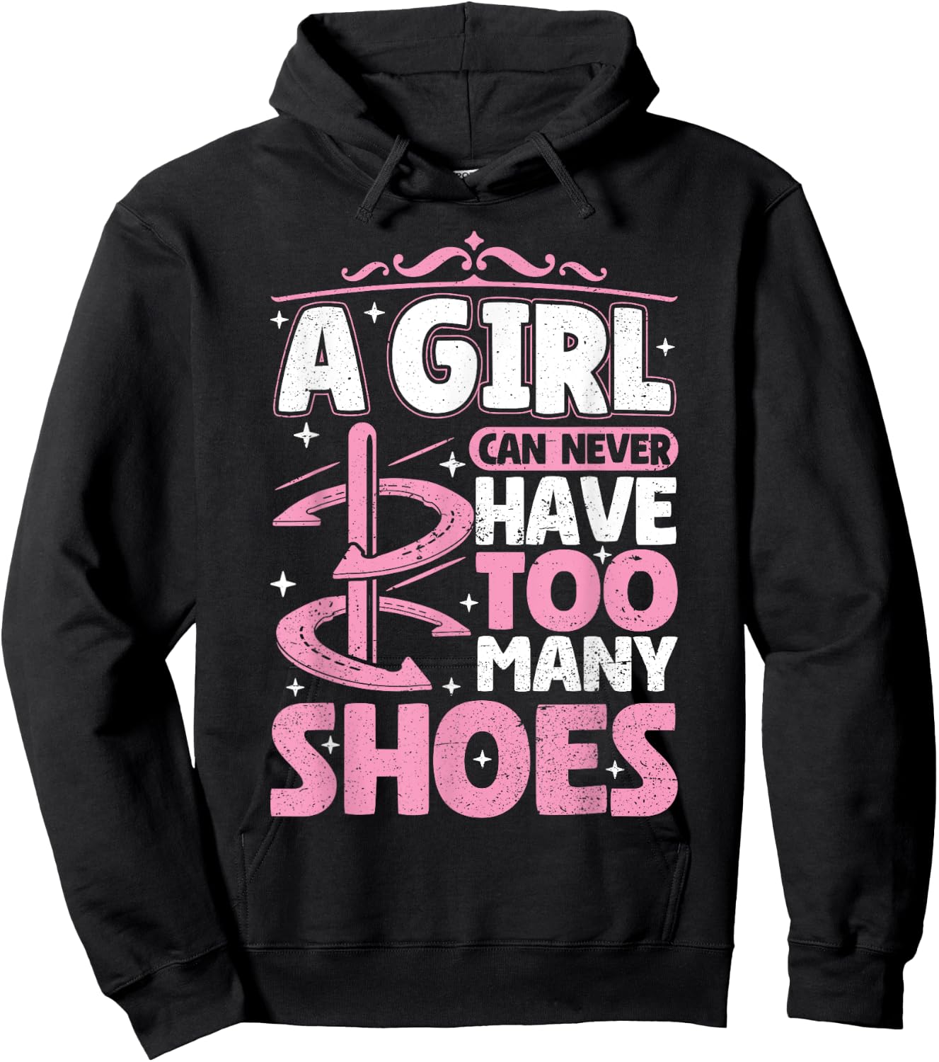 Girl can never have too many shoes Horseshoe Pitching Women Hoodie - Hoodie | Black