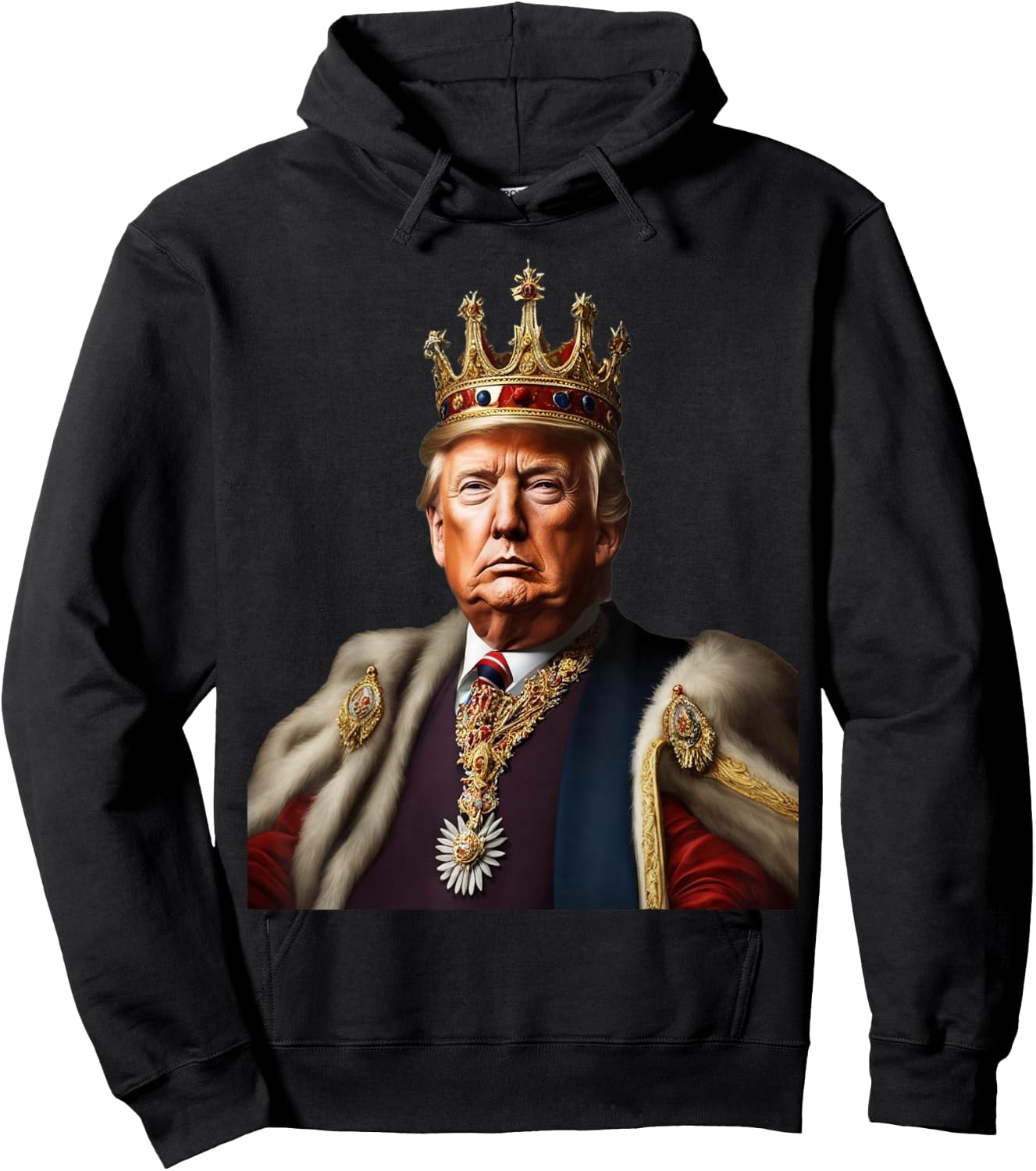 Trump is King Long Live The King American Flag Patriotic Hoodie - Hoodie | Black