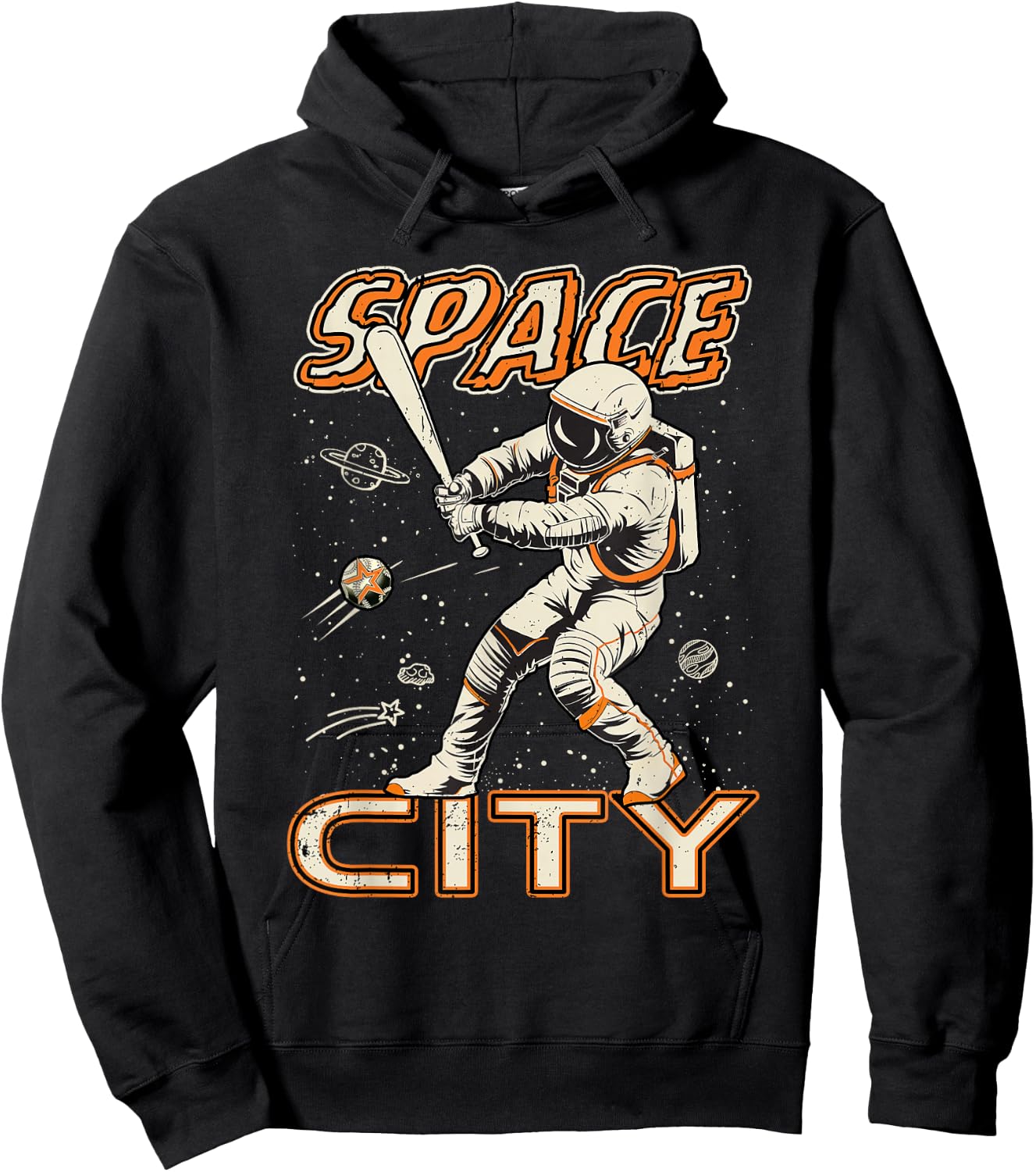 Graphic Houston Last Name Pride Vintage Costume Space City Hoodie - Hoodie | Black