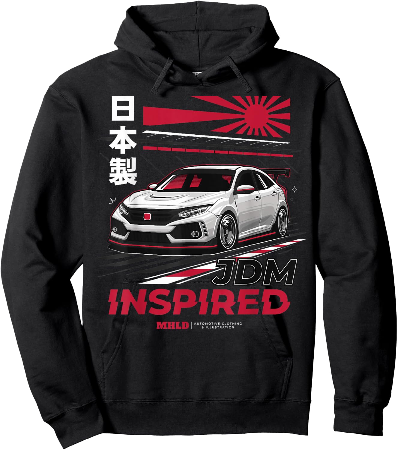 Civic Type R EK Japanese Car Hoodie - Hoodie | Black