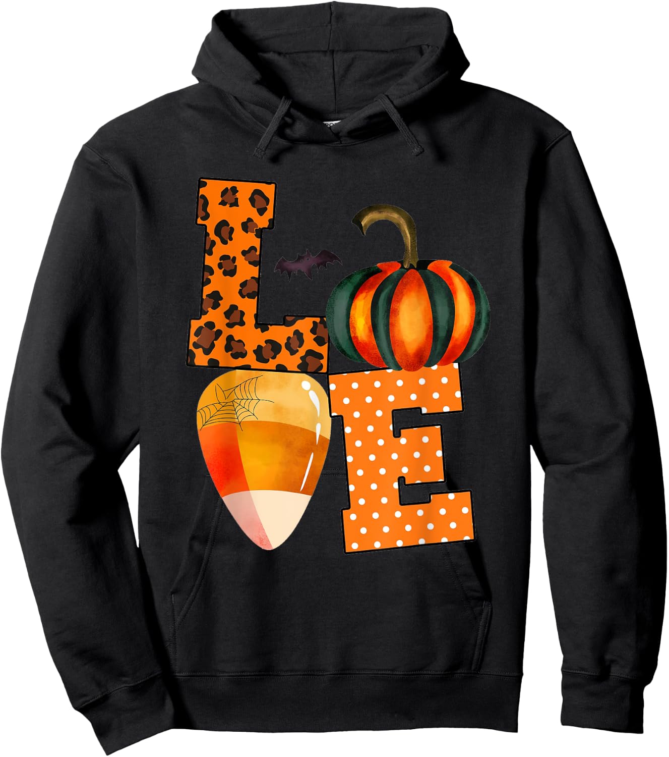 Love Candy Corn And Pumpkin Halloween Costume Gifts Hoodie - Hoodie | Black