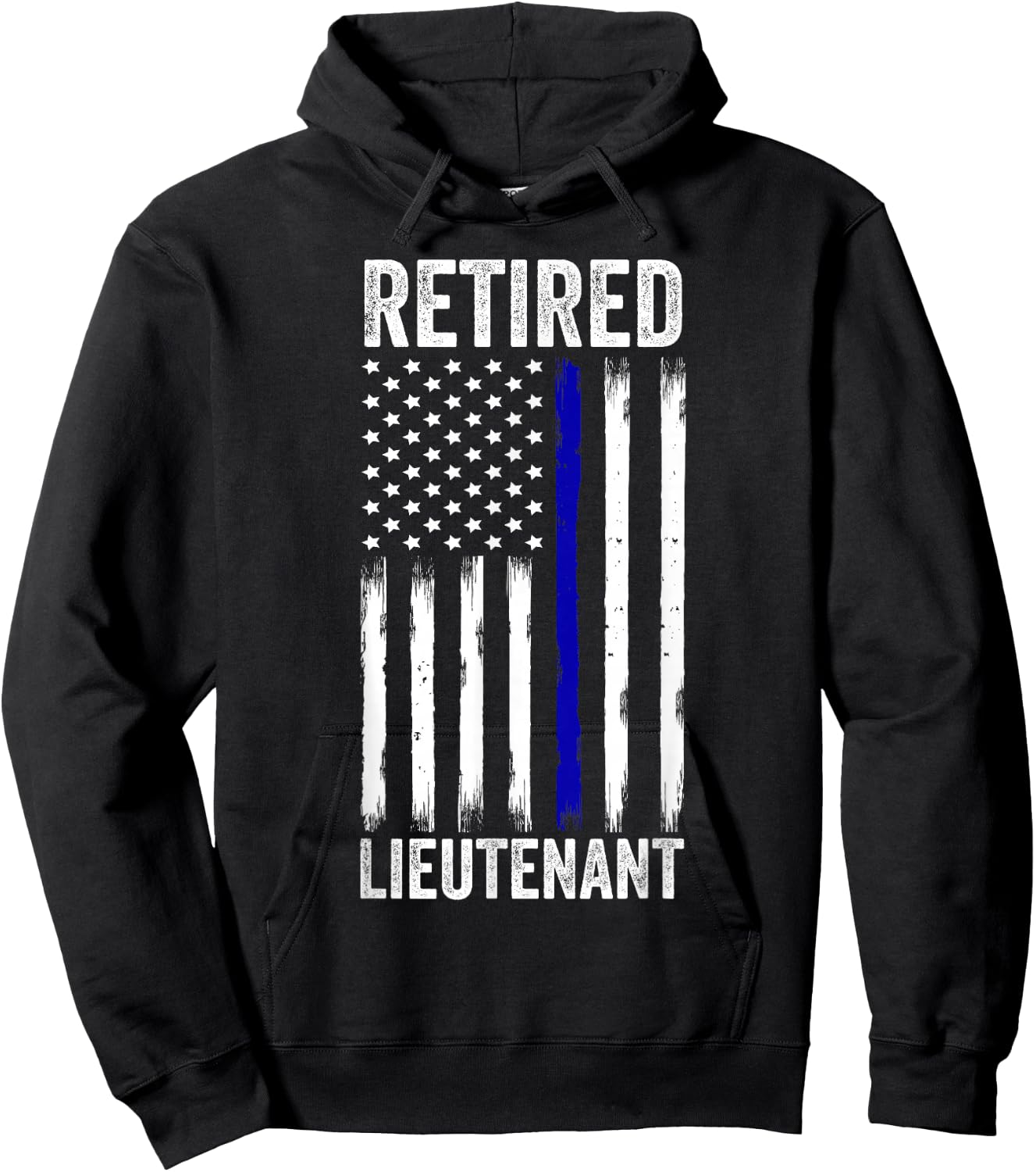 Retired Police Lieutenant Design Thin Blue Line Retirement Hoodie - Hoodie | Black