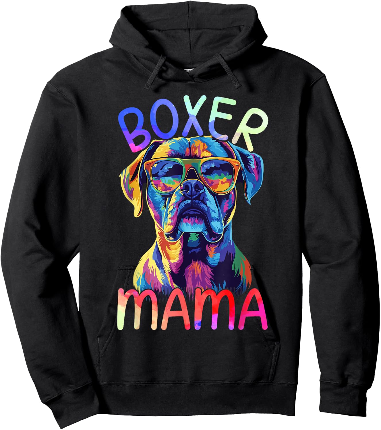Boxer Dog Mom Mama Pop Art Boxer Dog Lovers Hoodie - Hoodie | Black