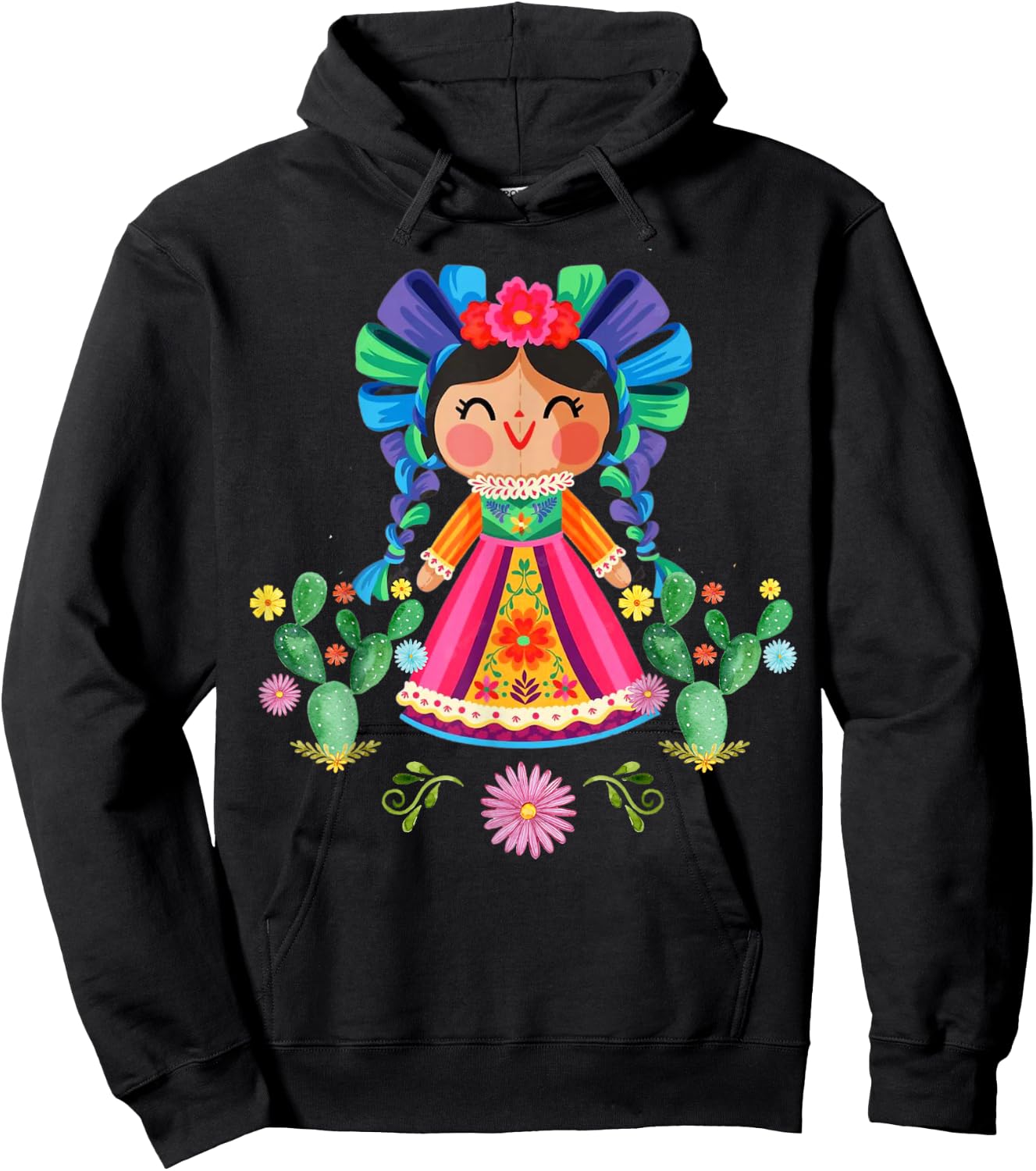 Mexican Handmade Lele Dolls Hoodie - Hoodie | Black