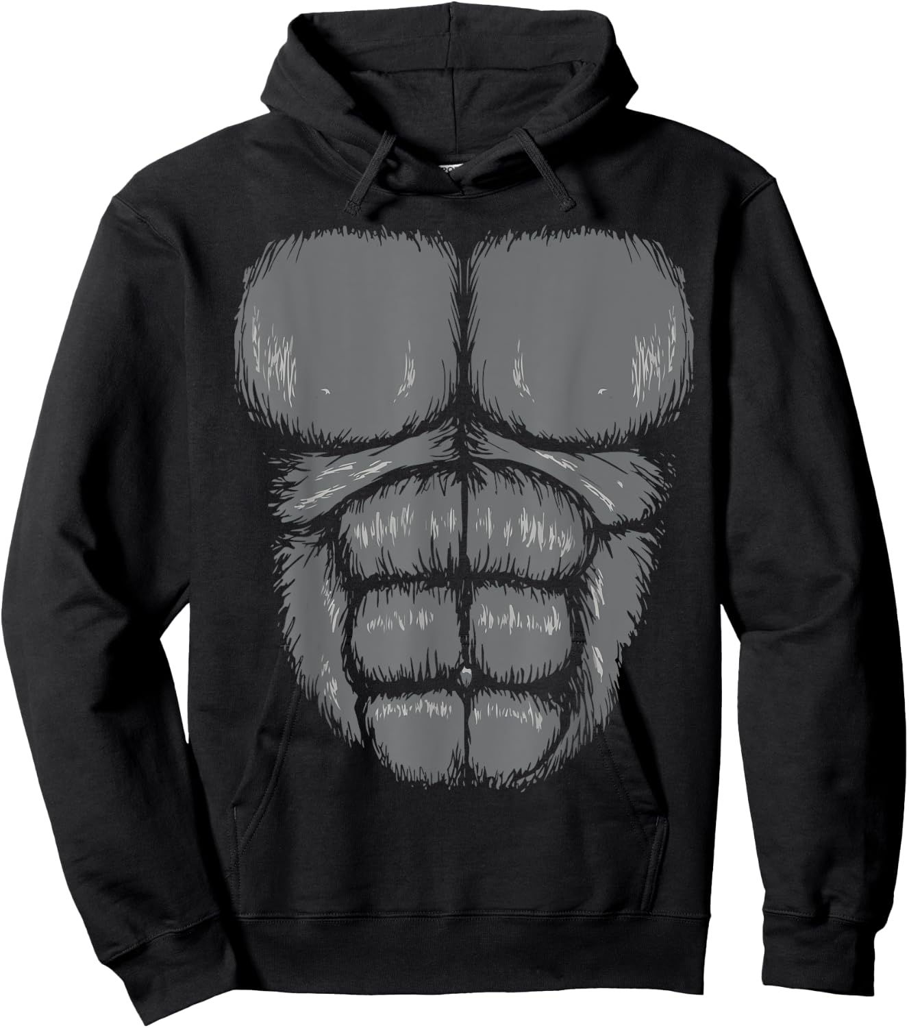 Gorilla Chest, abs, funny Halloween costume Hoodie - Hoodie | Black