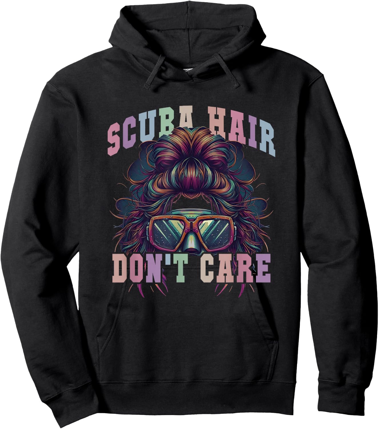 Cute SCUBA HAIR DON'T CARE Dive Squad Buddies Instructor Mom Hoodie - Hoodie | Black