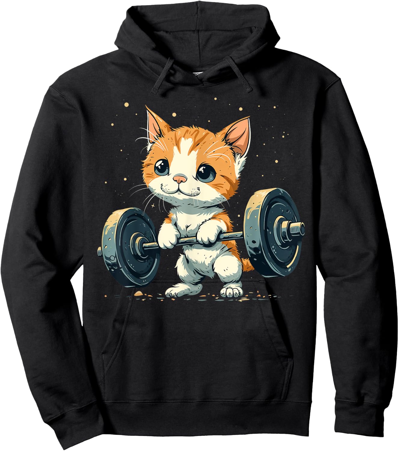 Weightlifter Cat on Weightlifting Men Women Kids Hoodie - Hoodie | Black