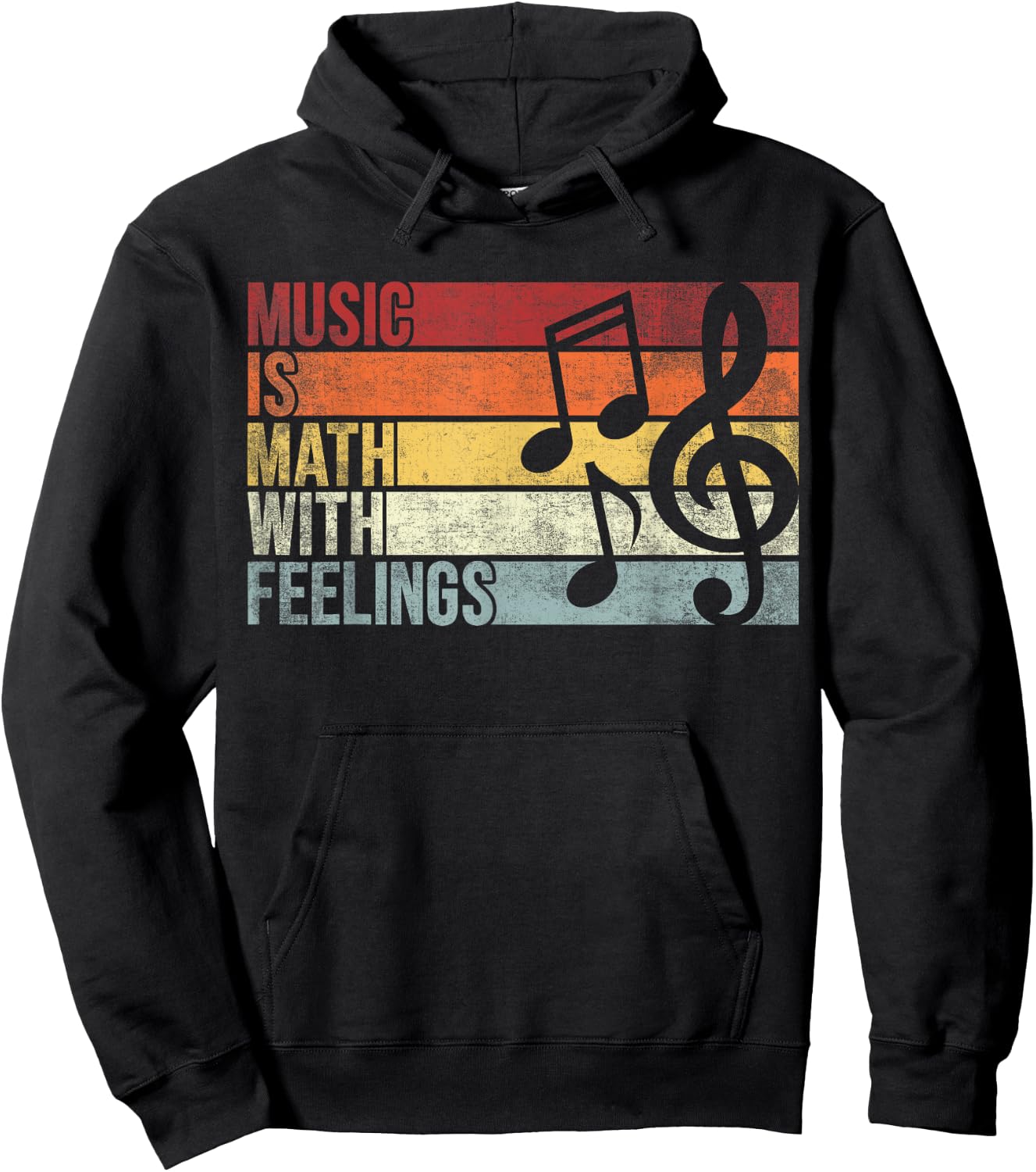 Vintage Music Is Math With Feelings. Funny Music Lover Hoodie - Hoodie | Black
