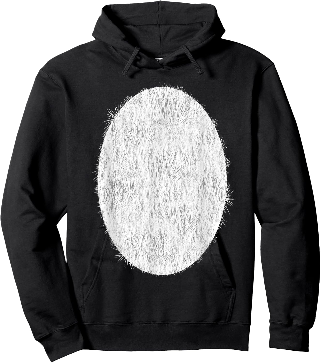 Halloween Panda Bear Belly Hair Costume Hoodie - Hoodie | Black