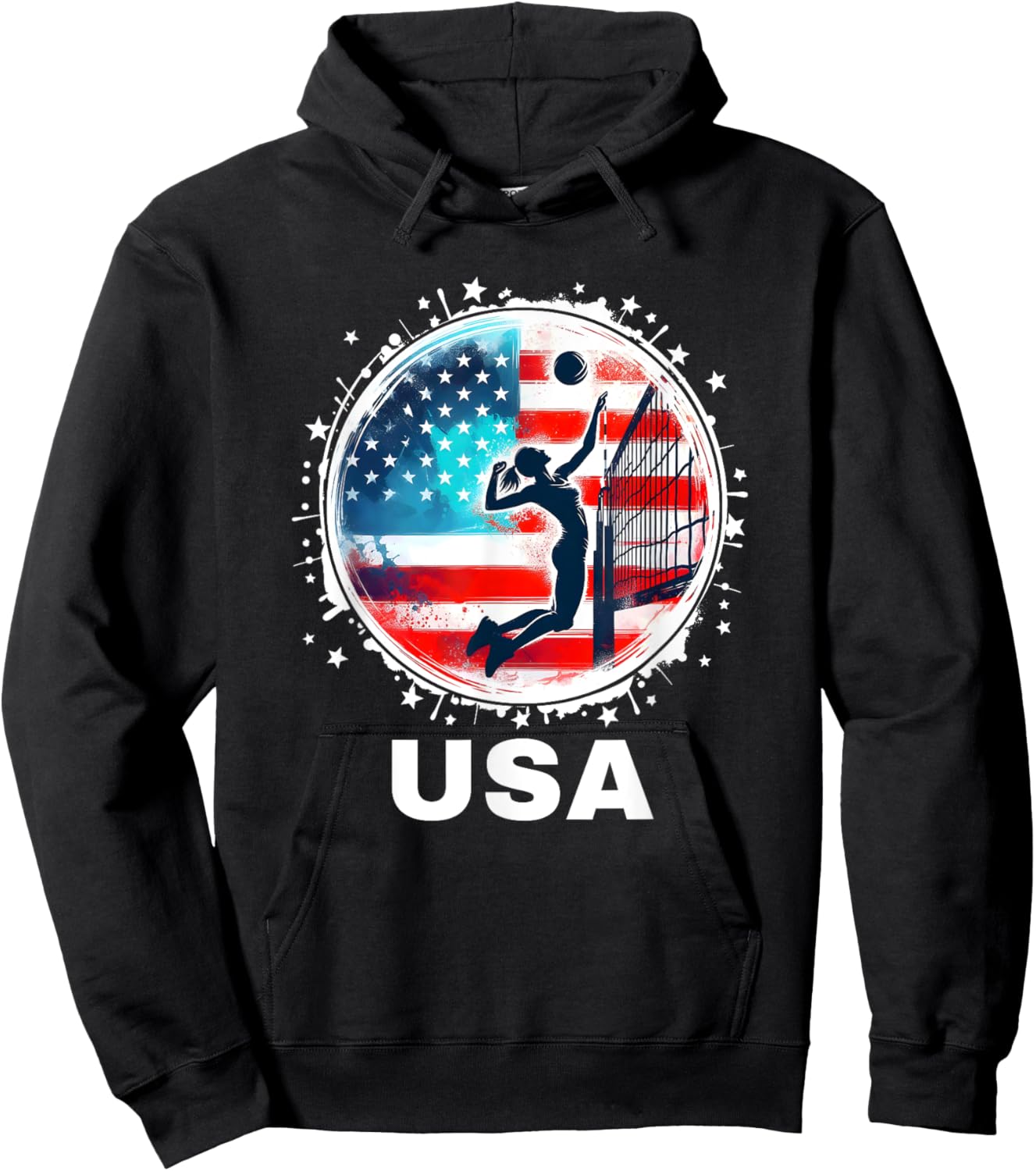 Volleyball USA United States Women USA Team Volleyball Hoodie - Hoodie | Black