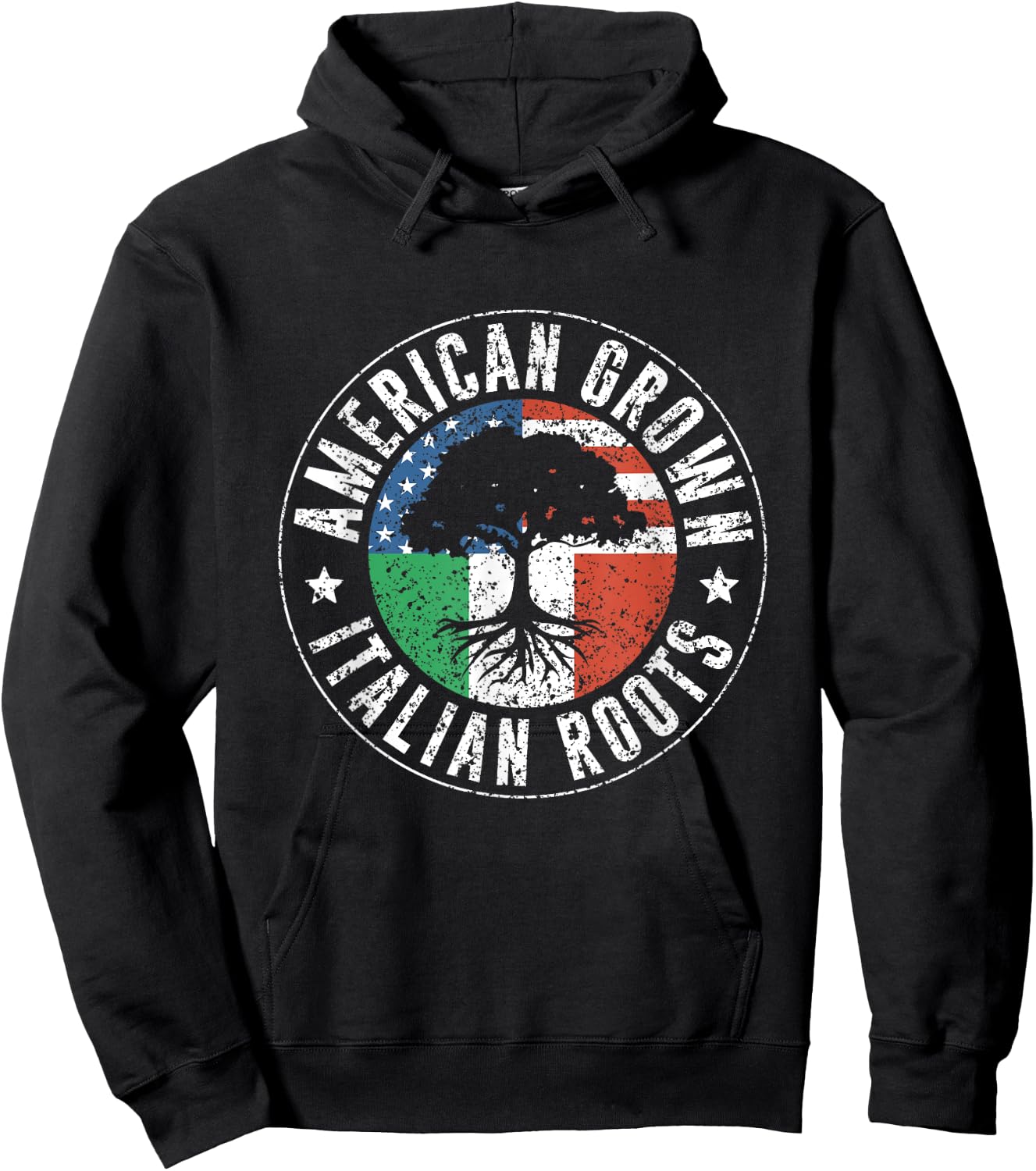 American Grown Italian Roots Usa Italy Italian American Us Hoodie - Hoodie | Black