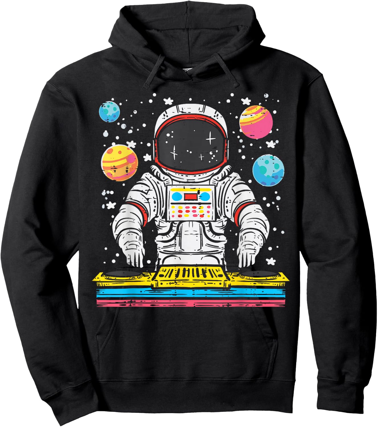 Astronaut Dj Cool Space Music Vinyl Mixer Men Women Kids Hoodie - Hoodie | Black