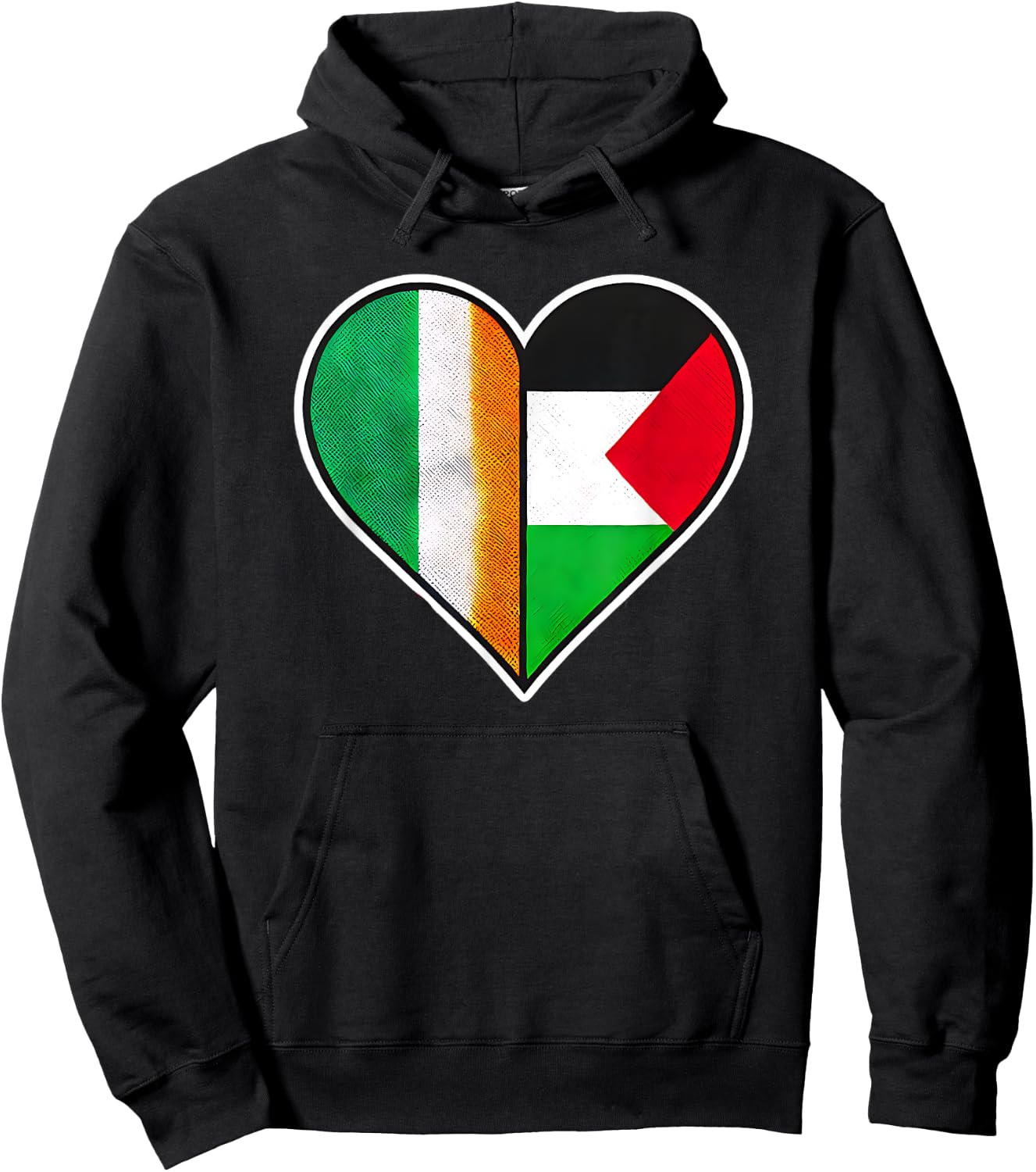 Ireland and Palestine Arab Heritage Solidarity Hoodie - Hoodie | Black