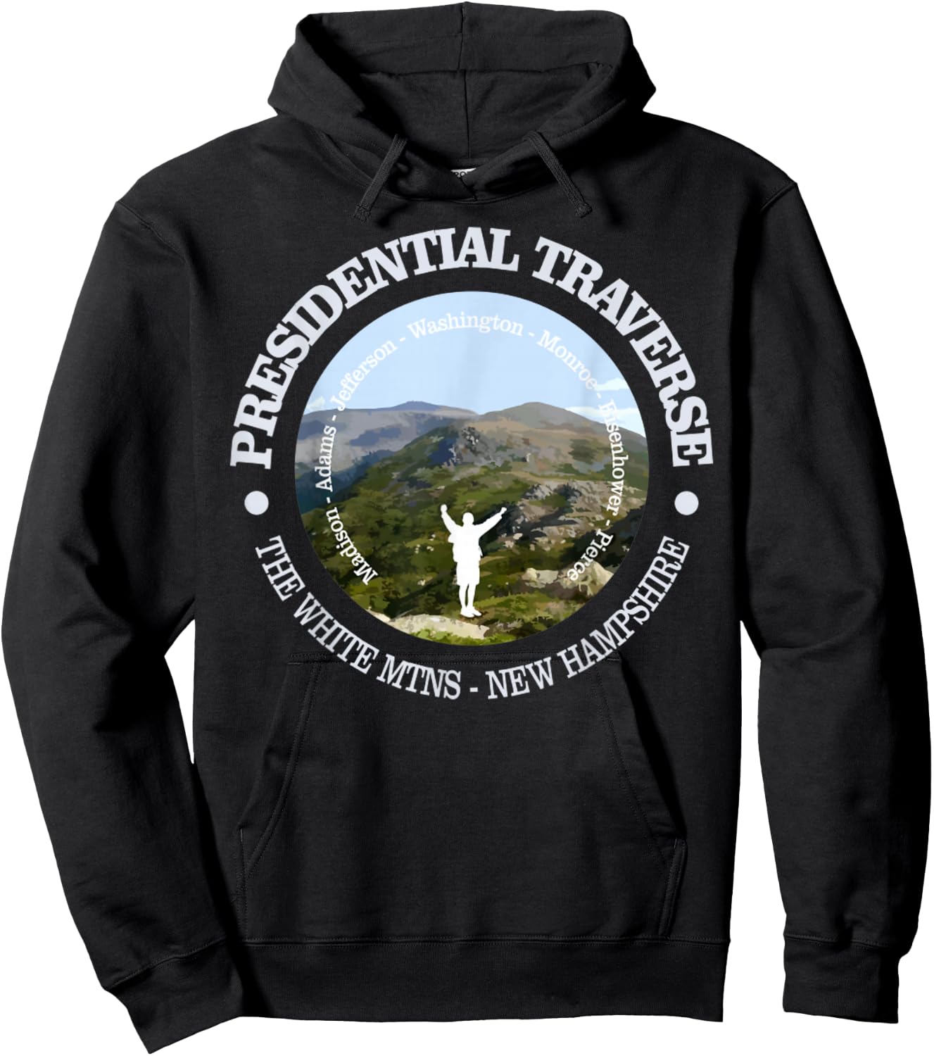 Presidential Traverse Funny Hiking White Mountain Nature Hoodie - Hoodie | Black