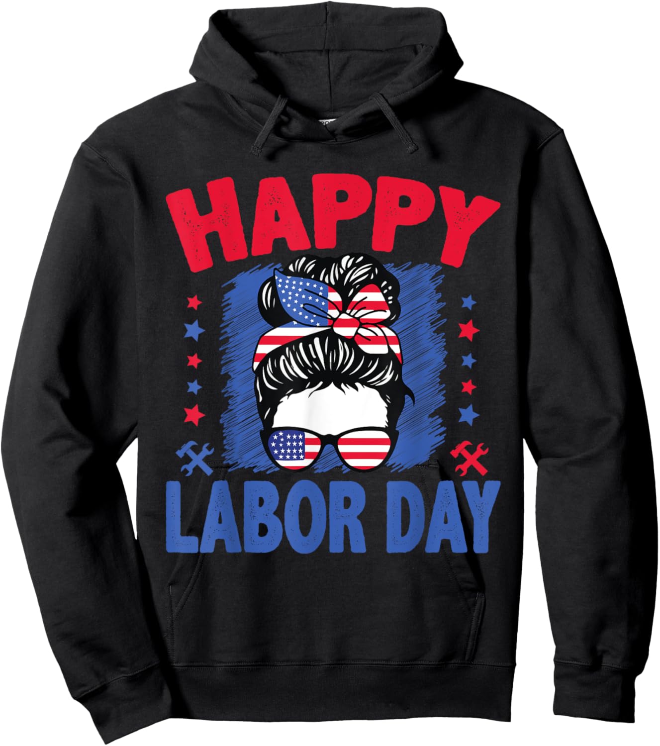 Happy Labor Day Shirt Labor Day Patriot Men Women Boys Kids Hoodie - Hoodie | Black