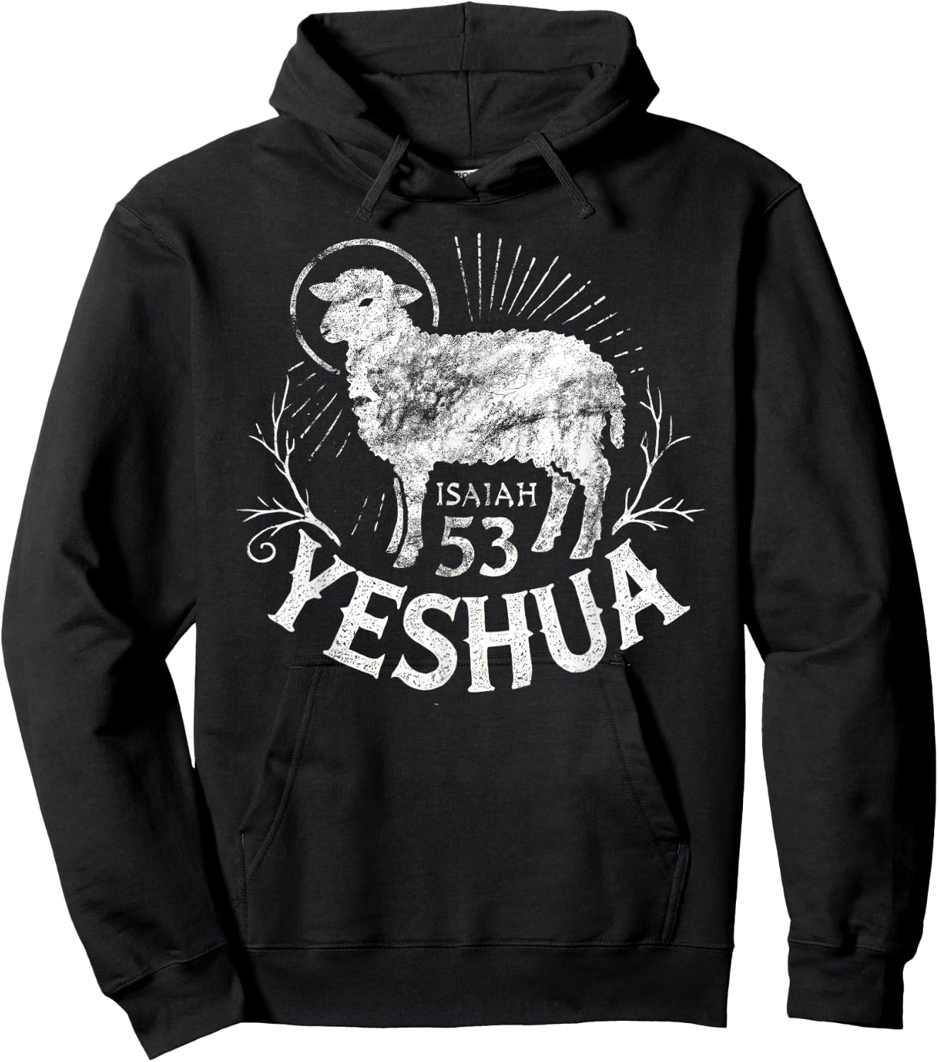 Isaiah 53 Lamb Yeshua Jesus Hoodie - Hoodie | Black