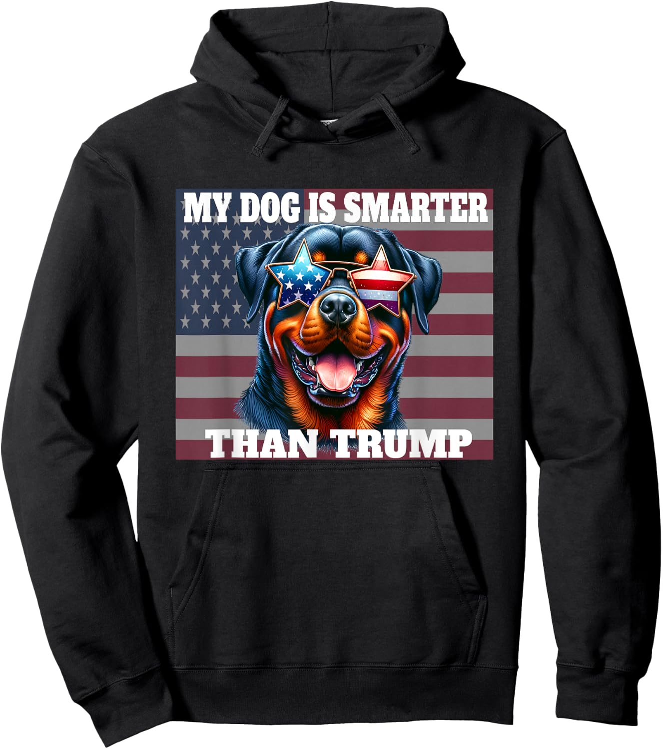 My Dog Is Smarter Than Trump funny anti-Trump dog lover Women Kids Hoodie - Hoodie | Black