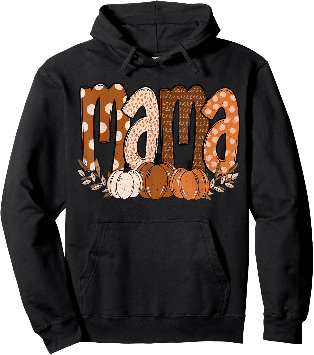 Funny Fall Vibes Coquette Bow Pumpkin Autumn Cute Fall Mama Hoodie - Hoodie | Black