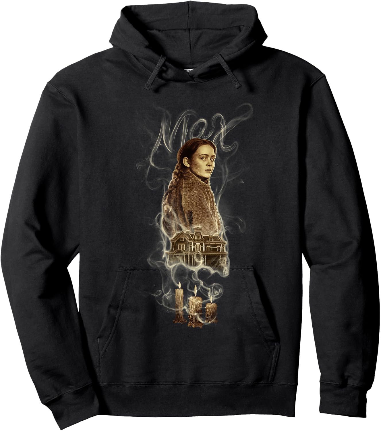 Stranger Things 4 Max Portrait Turn Around Hoodie - Hoodie | Black