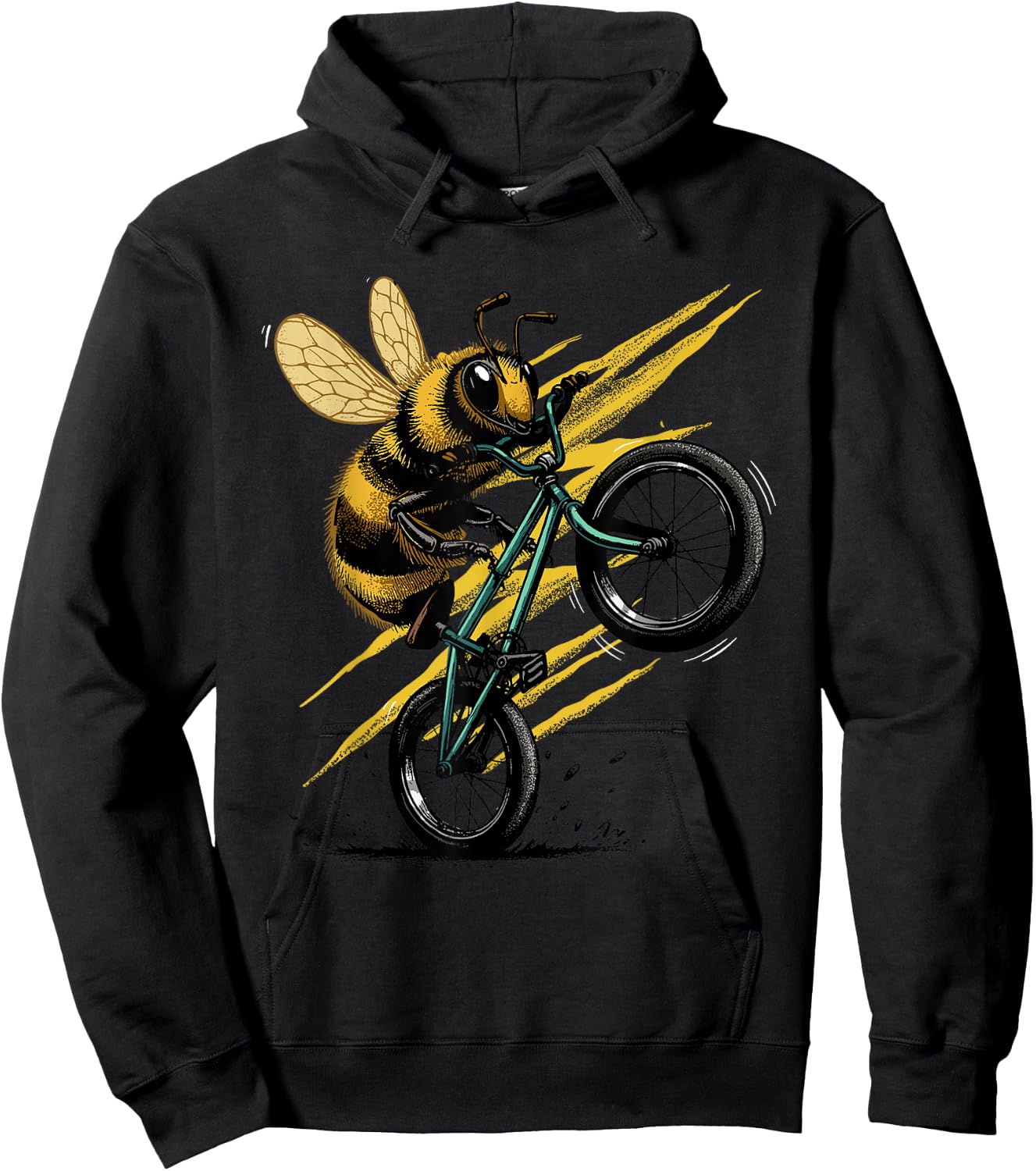 Bicycle Shirt Bee Cycling Funny Cyclist Bee Bicycling Bike Hoodie - Hoodie | Black